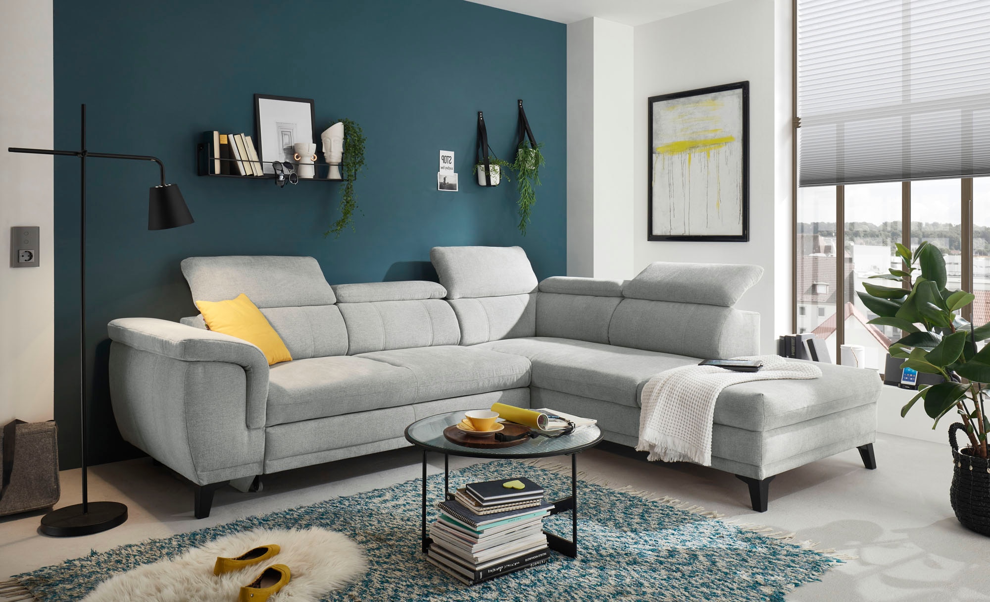 ED EXCITING DESIGN Ecksofa »Albany L-Form«, mit Bettfunktion, Bettkasten & günstig online kaufen