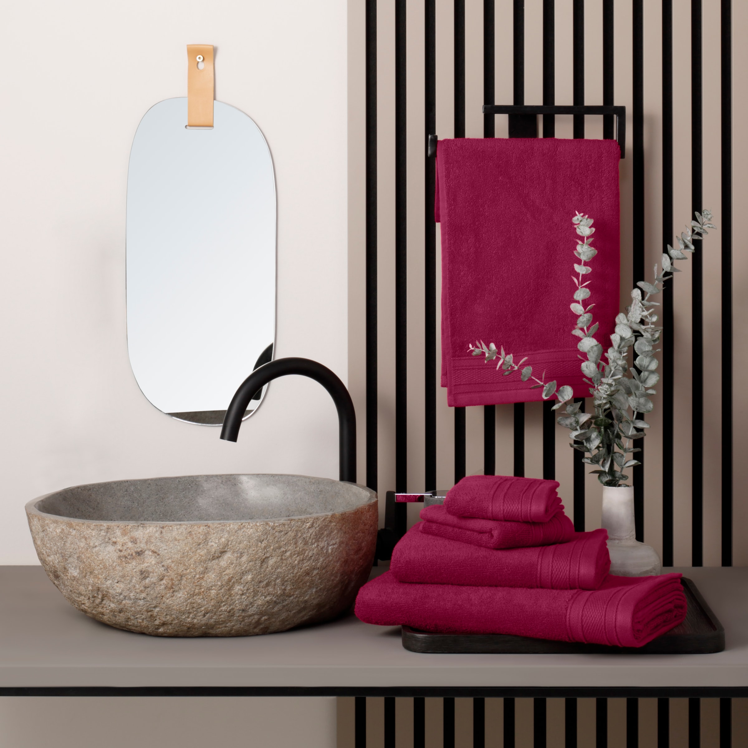 Bruno Banani Handtuch Set »Robby, Premium Handtücher, 500 gr/m²«, Set, 5 tlg., Frottier, Duschtücher, Handtücher, Gästetücher, (Set, 5-tlg), 100% Baumwolle