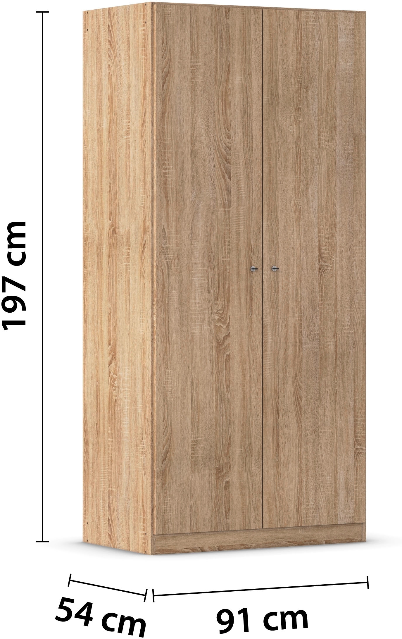 rauch Kleiderschrank »Schrank Garderobe Garderobenschrank Putzschrank Wäscheschrank BERGHEIM« Breite/Höhe/Tiefe: 91/197/54 cm,  viel Stauraum, abschließbar mit insgesamt 4 Schlüsseln MADE IN GERMANY