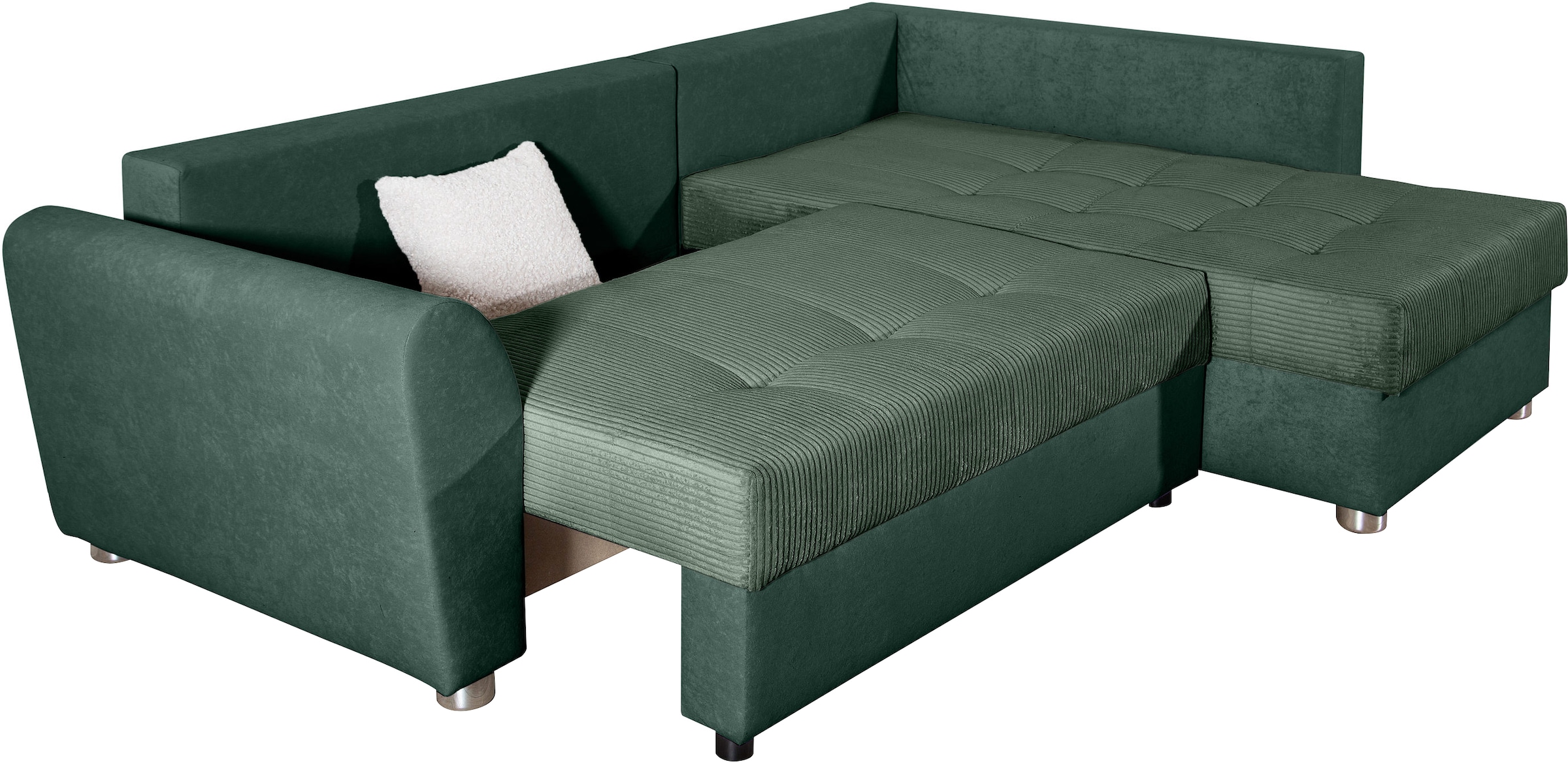 COLLECTION AB Ecksofa »JANA L-Form«, Ecksofa,Bettfunktion,Bettkasten,Bonnelfederkern,Rückenkissen