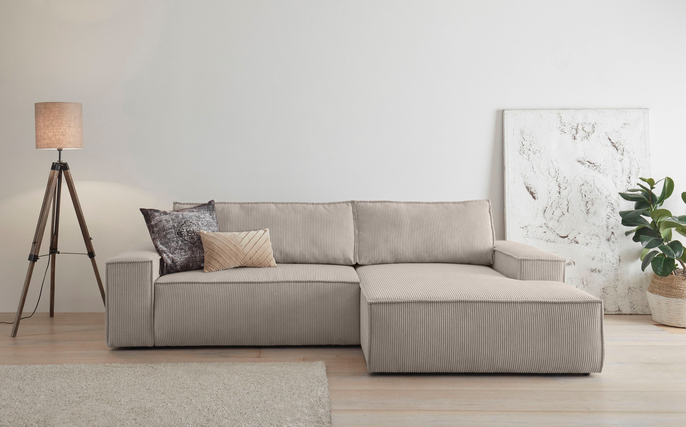 Home affaire Ecksofa »SHERWOOD Schlafsofa 267 cm, L-Form,« Schlaffunktion m günstig online kaufen