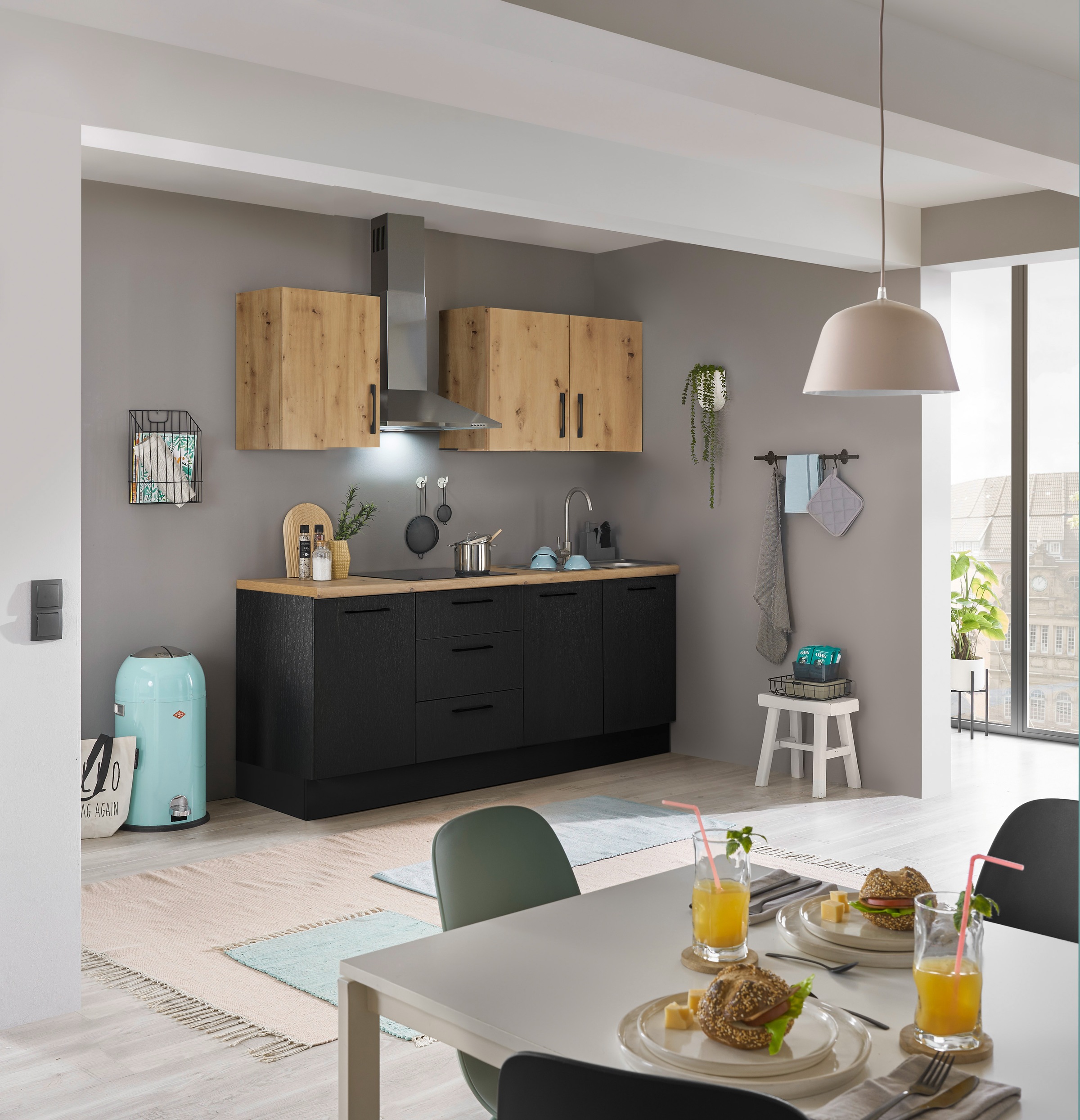 BASIC by Balculina Küchenzeile »Turin«, Breite 210 cm, ohne E-Geräte, mit S günstig online kaufen