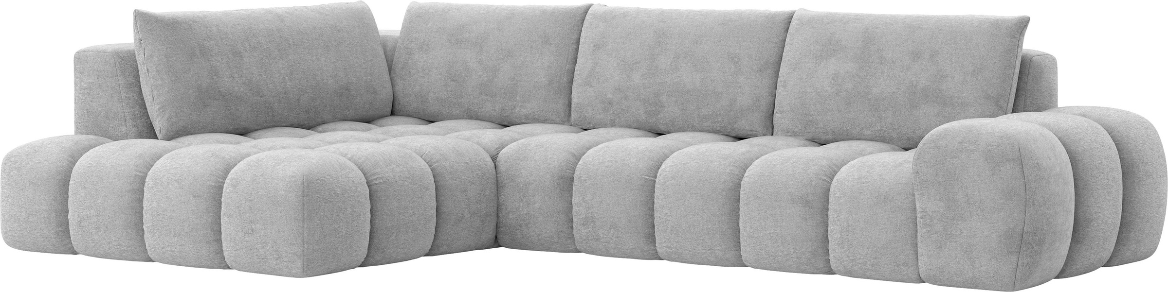 INOSIGN Ecksofa »AZITA Designsofa, elegant und bequem L-Form, Bubble-Optik«, lose Rückenkissen, traumhafte Steppung, Maße B/T/H: 352/210/72 cm