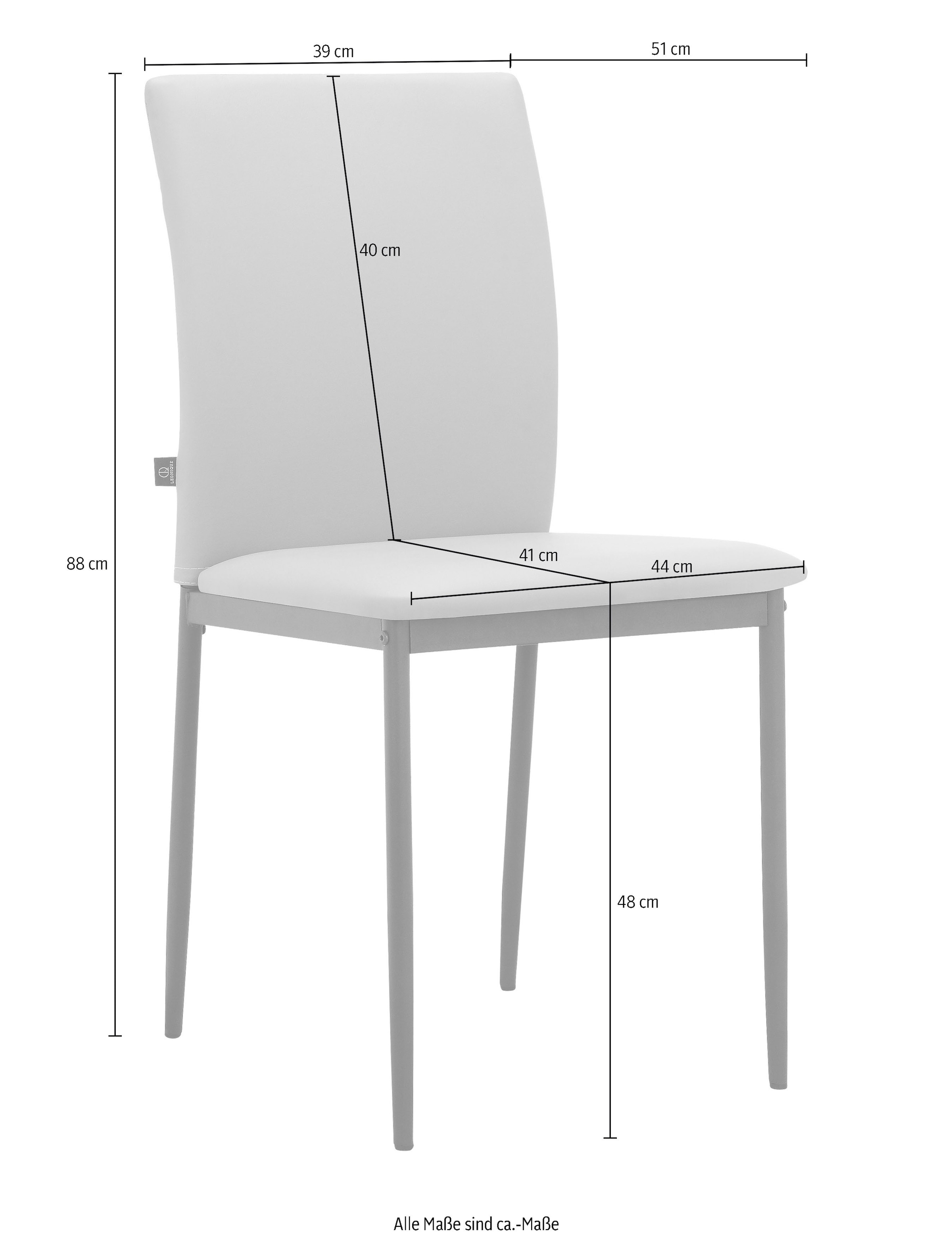 Leonique Esszimmerstuhl »Pavia«, 2 St., Kunstleder, im 2er oder 4er Set, mit Rückenlehne Harlekinmuster, Sitzhöhe 48 cm
