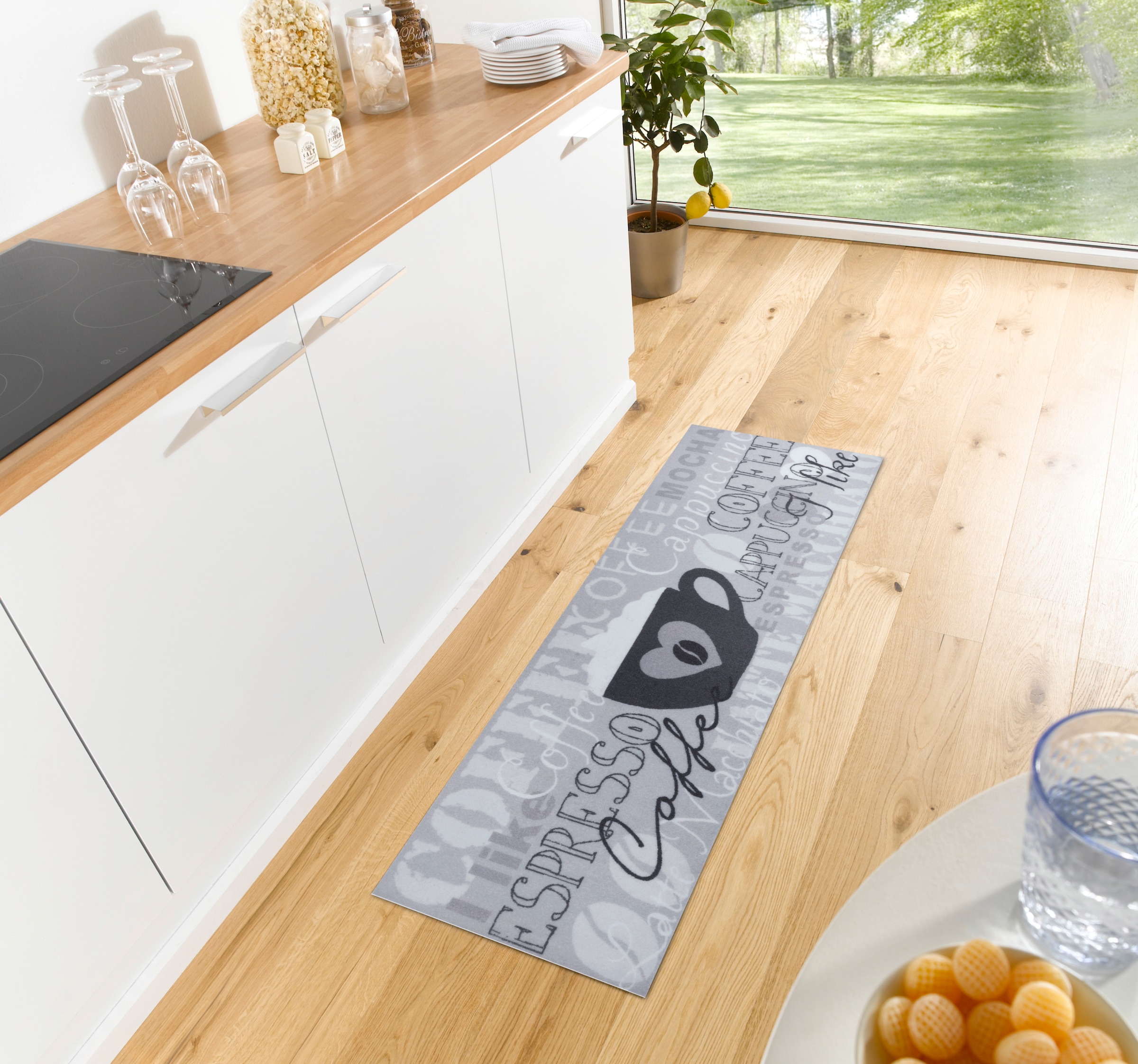 HANSE Home Küchenläufer »I Like Espresso«, rechteckig, 3 mm Höhe, Läufer, Rutschfest, Küchenteppich, Küche, Teppich, Pflegeleicht