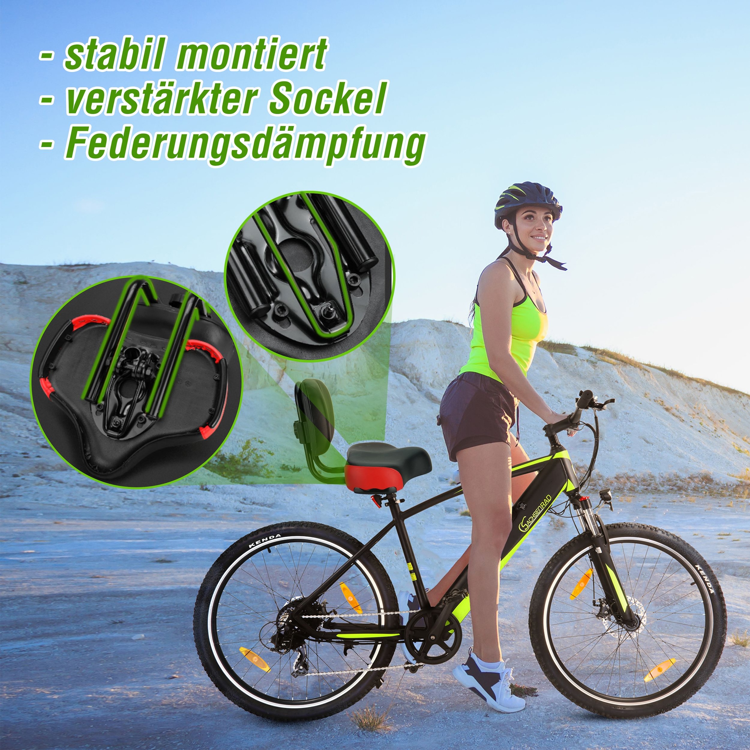 SachsenRad Fahrradsattel »Sattel mit verstellbarer Rückenlehne«