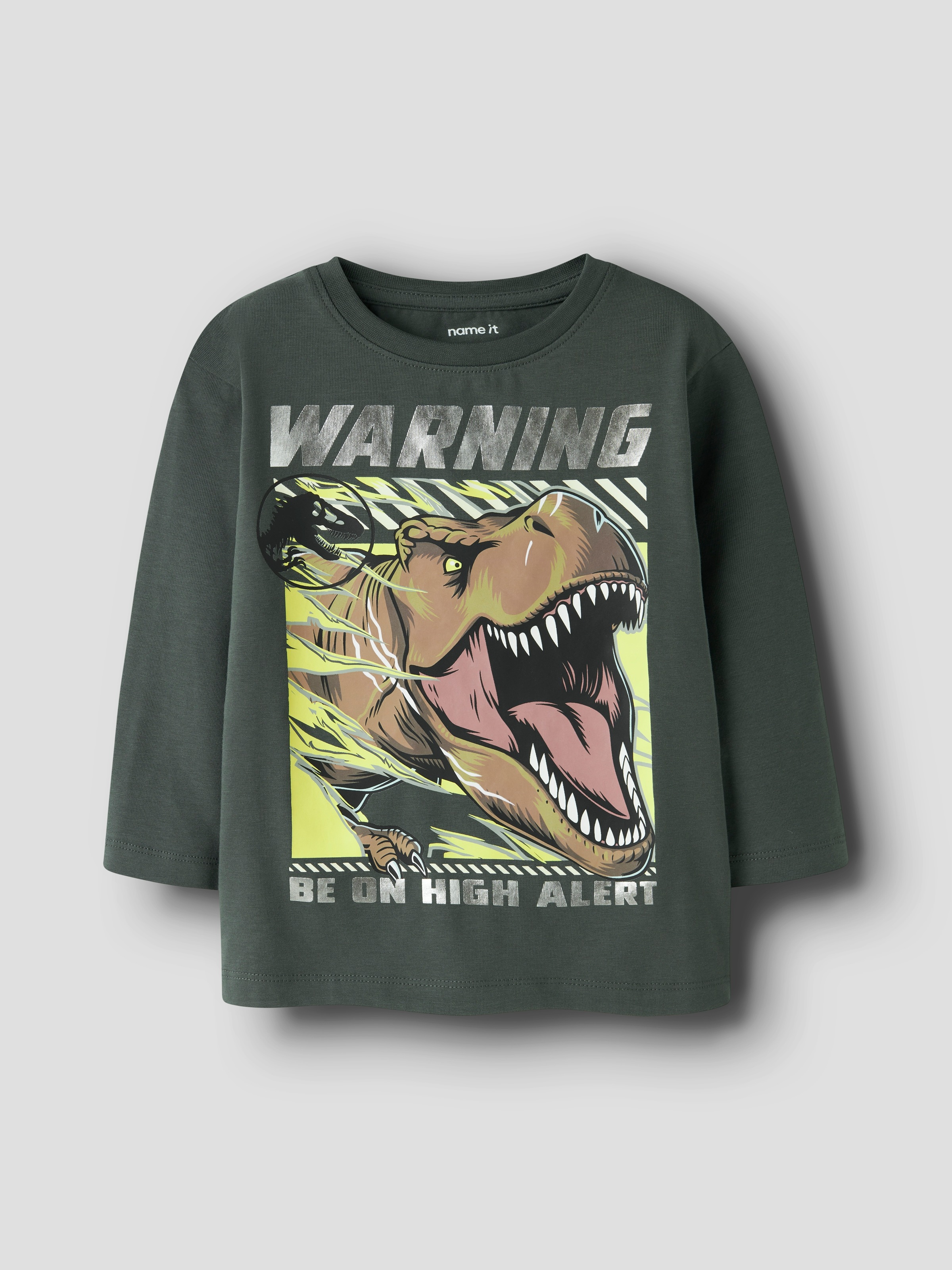 Name It T-Shirt »NMMJIM JURASSIC LS NREG TOP BOX NOOS SKY« Baumwollmischung, regular fit