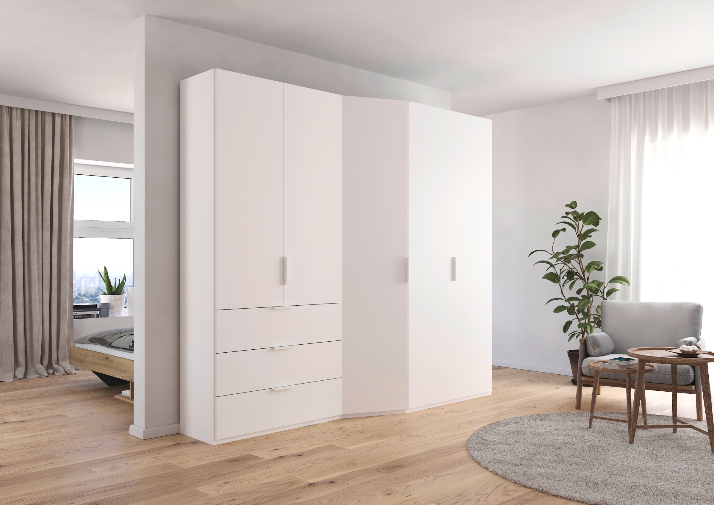 rauch Drehtürenschrank »Kleiderschrank Schrank Garderobe Wäscheschrank WAVE«, in 2 unterschiedlichen Tiefen, mit Soft-Close Funktion MADE IN GERMANY