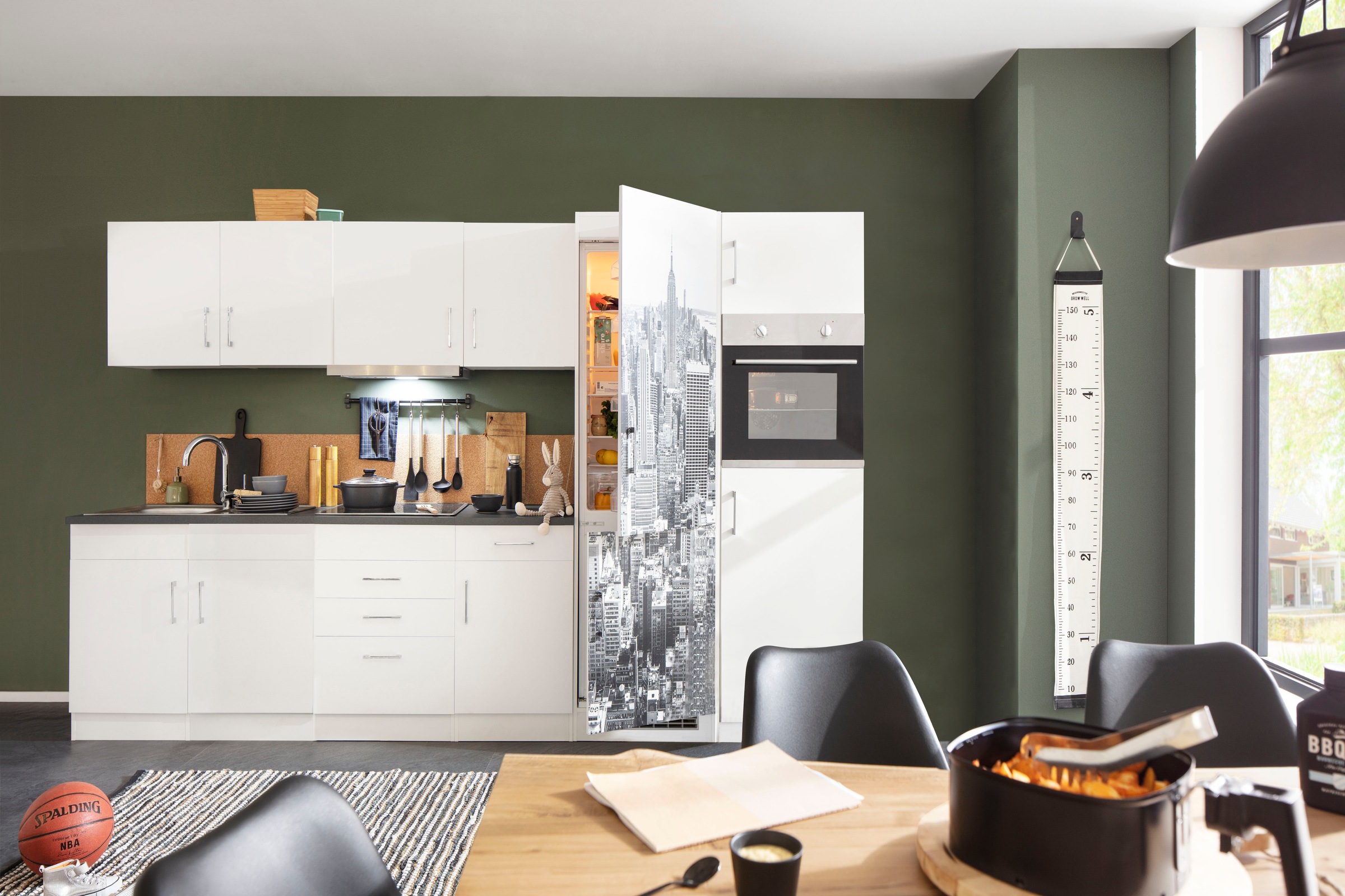HELD MÖBEL Küchenzeile "Paris", Breite 330 cm, mit großer Kühl-Gefrierkombi günstig online kaufen