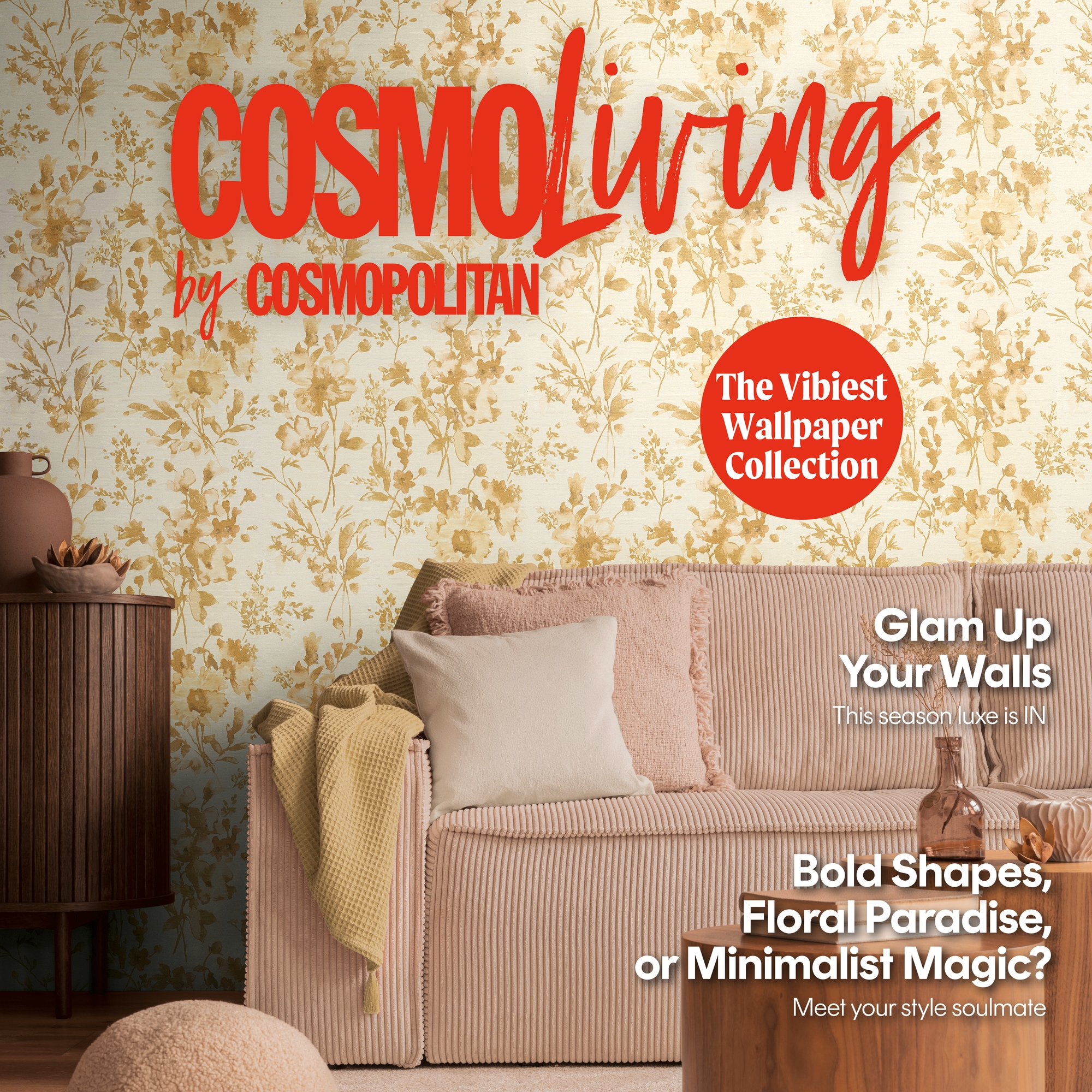 CosmoLiving by Cosmopolitan Vliestapete »Petal Poetry – Aquarell-Blumentapete« matt strukturiert Zarte Aquarellblüten für stilvolle Wohnräume