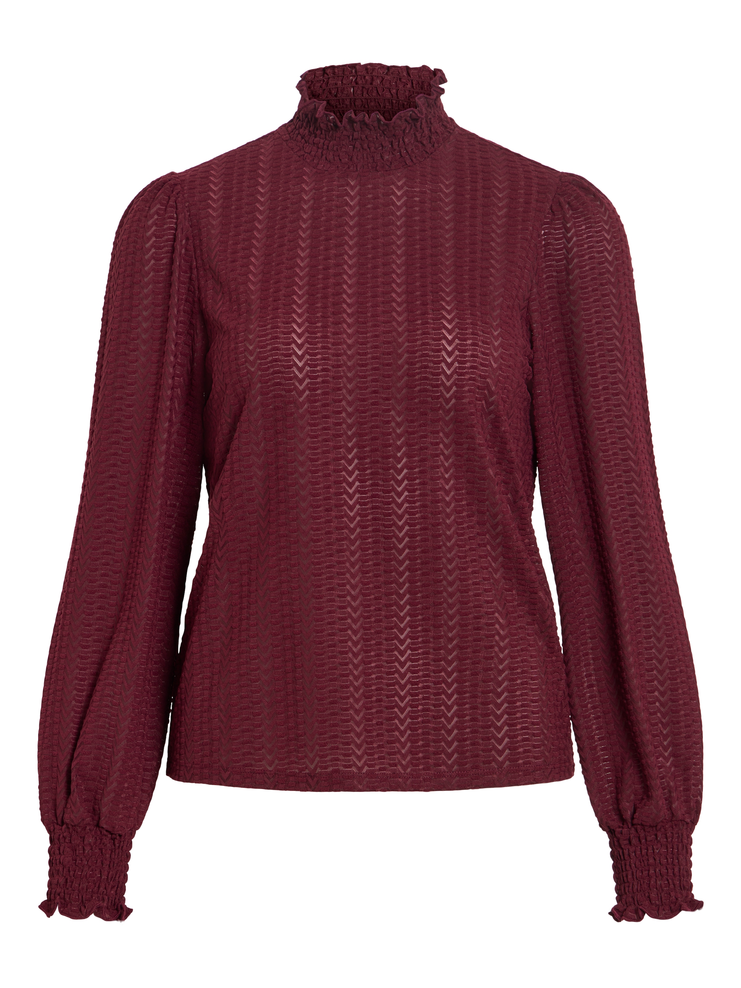 Vila Stehkragenshirt »VILYRI L/S SMOCK TOP - NOOS« Materialmix