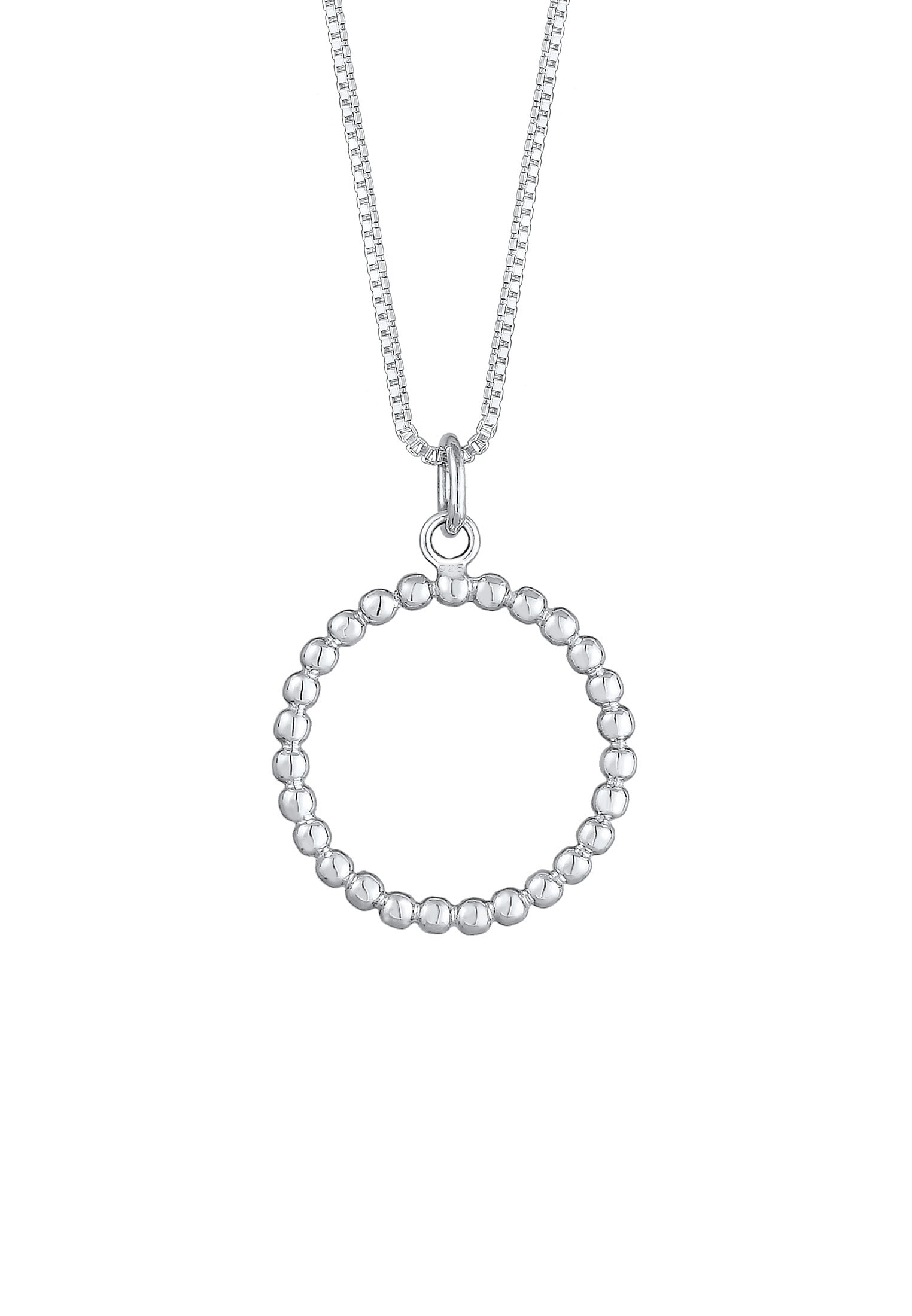 Elli Kette mit Anhänger »Box Chain Kreis Anhänger Geo Basic 925 Silber«