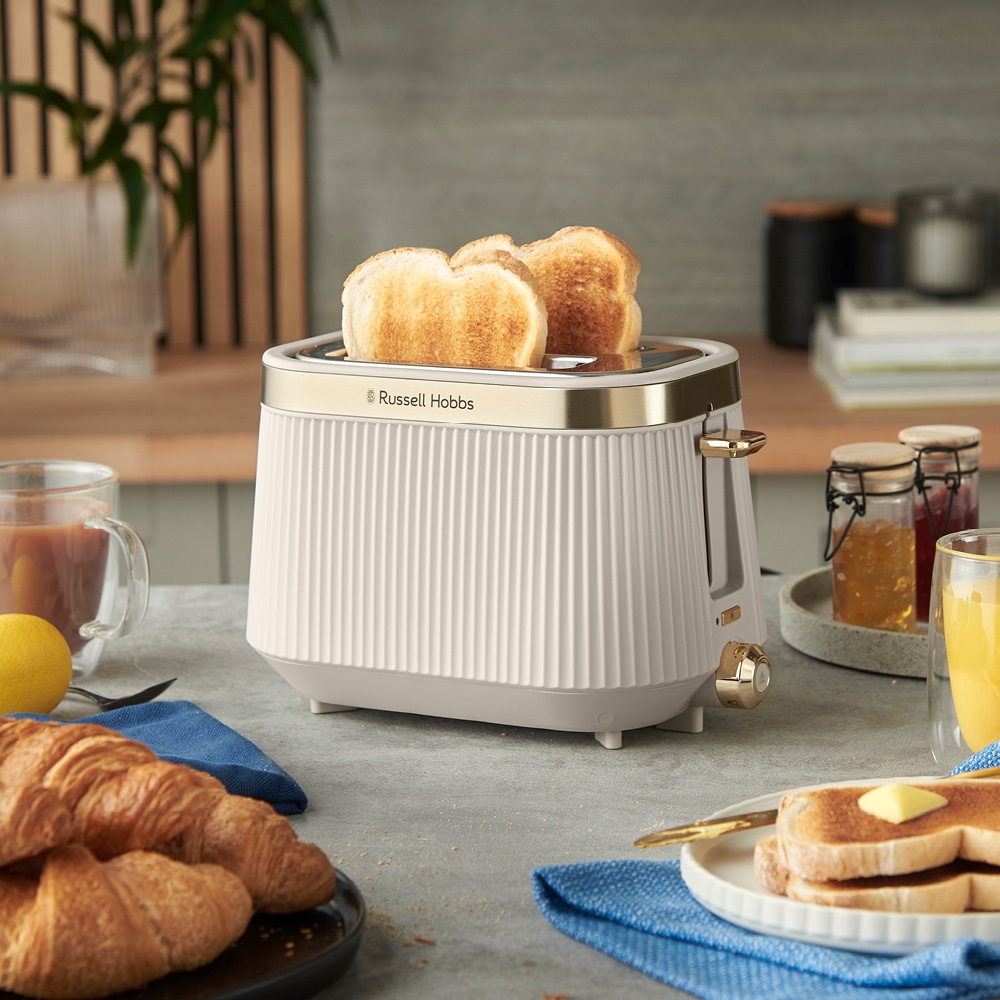 RUSSELL HOBBS Toaster »Brontë Stone 26761-56« 980 W 2 extra breite Toastschlitze, 6 Bräunungsstufen, matt, Auftaufunktion