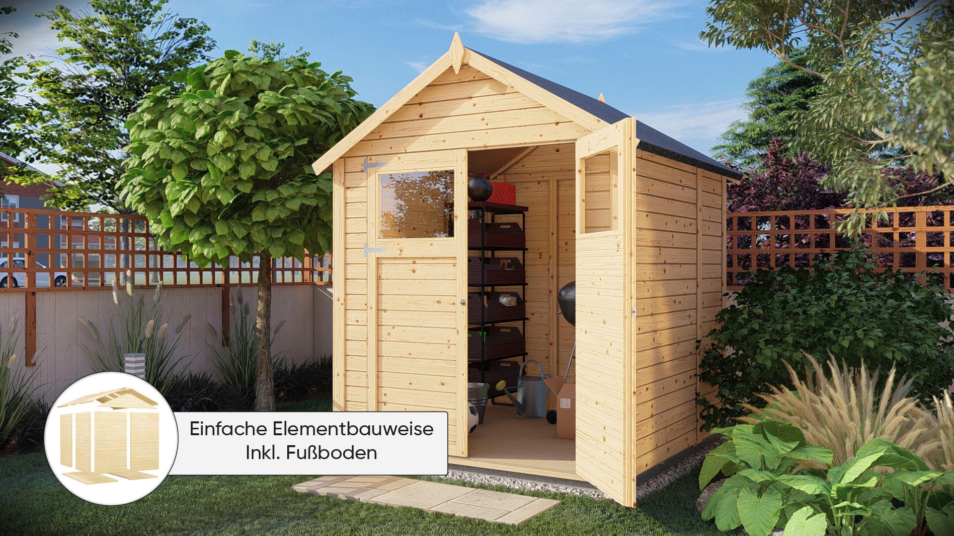 KONIFERA Gartenhaus »Sylt 2«, Inklusive Fussboden