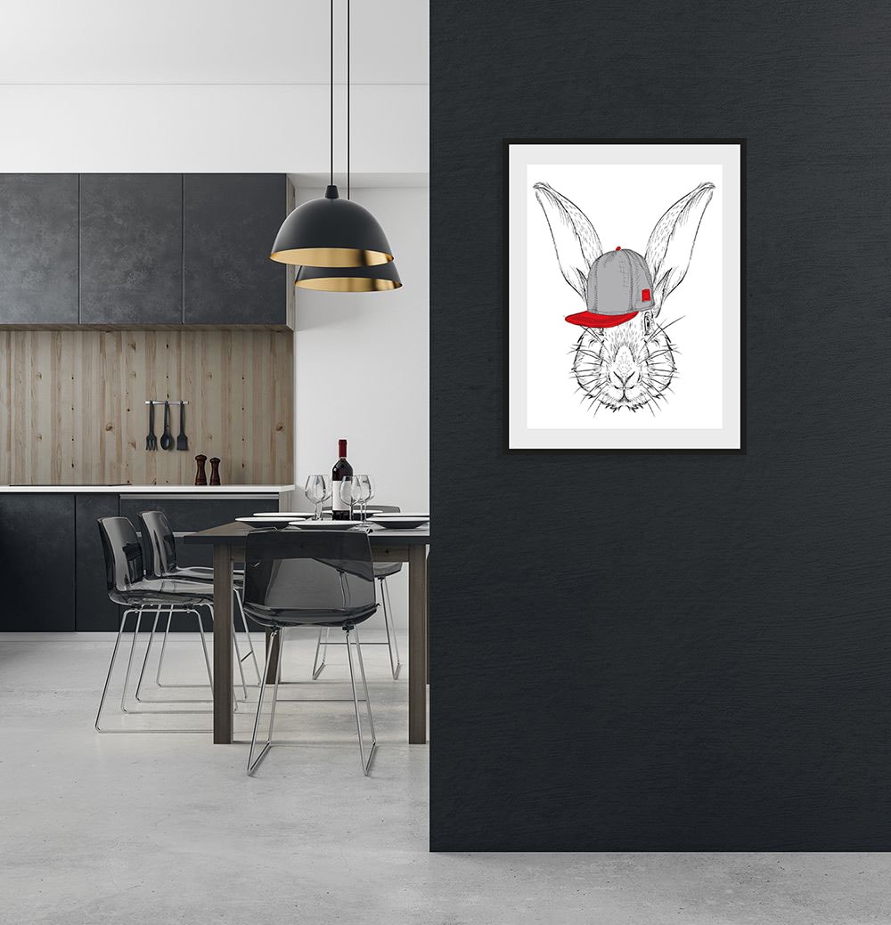 queence Bild »Sigrid«, Hase-Hasen-Schwarz-Weiß-Kunst-Haustiere, (1 St.), HD günstig online kaufen