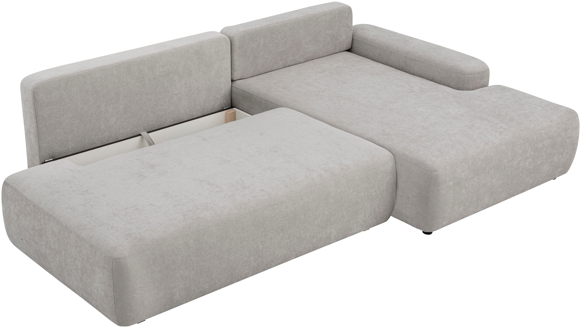 INOSIGN Ecksofa »TORGE, Schlafsofa Cord, Samtvelours u. Strukur fein, Couch in L-Form«, Schlaffunktion und Bettkasten, Liegefläche: 210x125 cm, neues Design