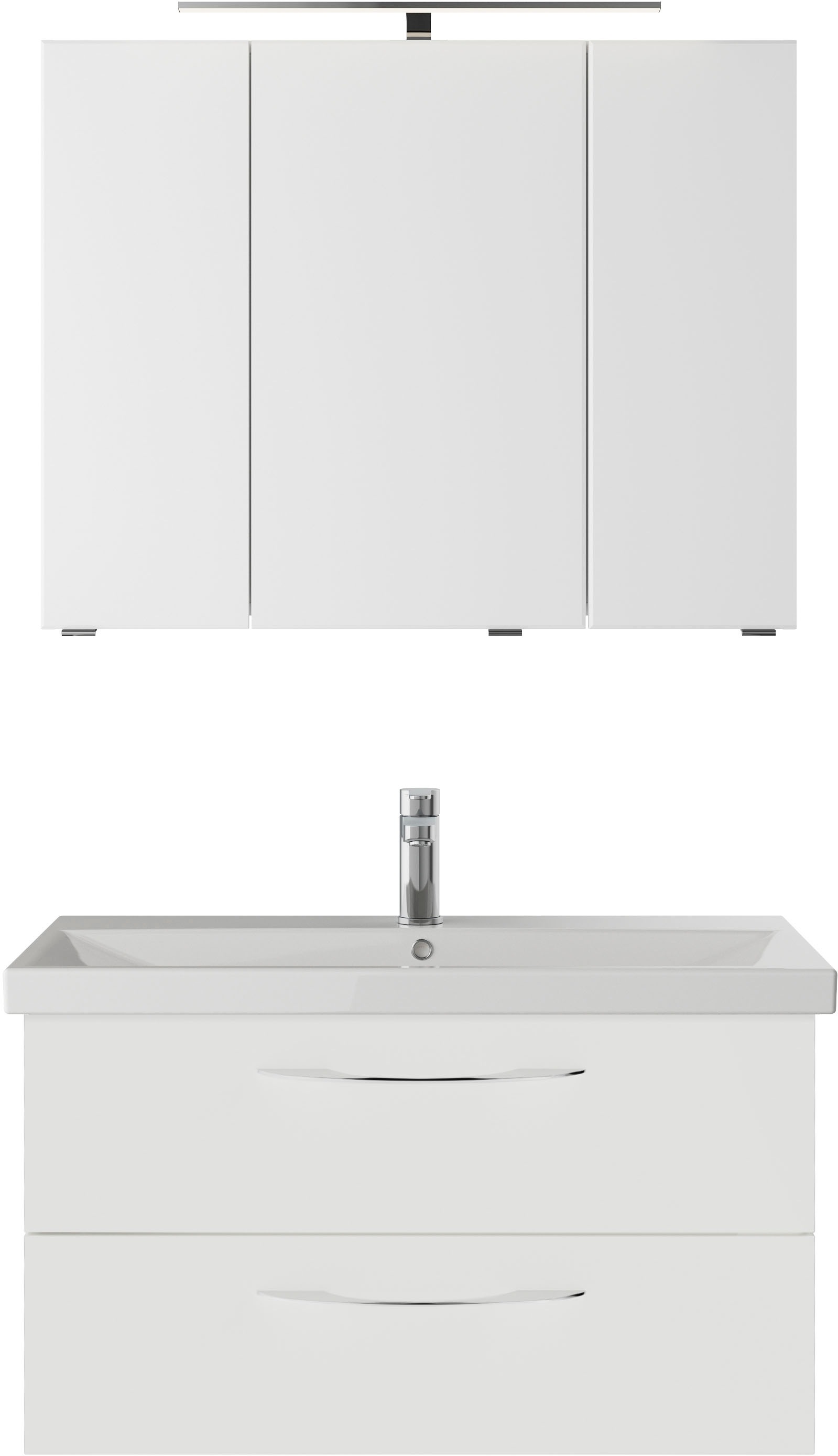 Saphir Badmöbel-Set »Serie 4035 2-teilig, Keramikwaschtisch mit LED-Spiegelschrank« Set, 