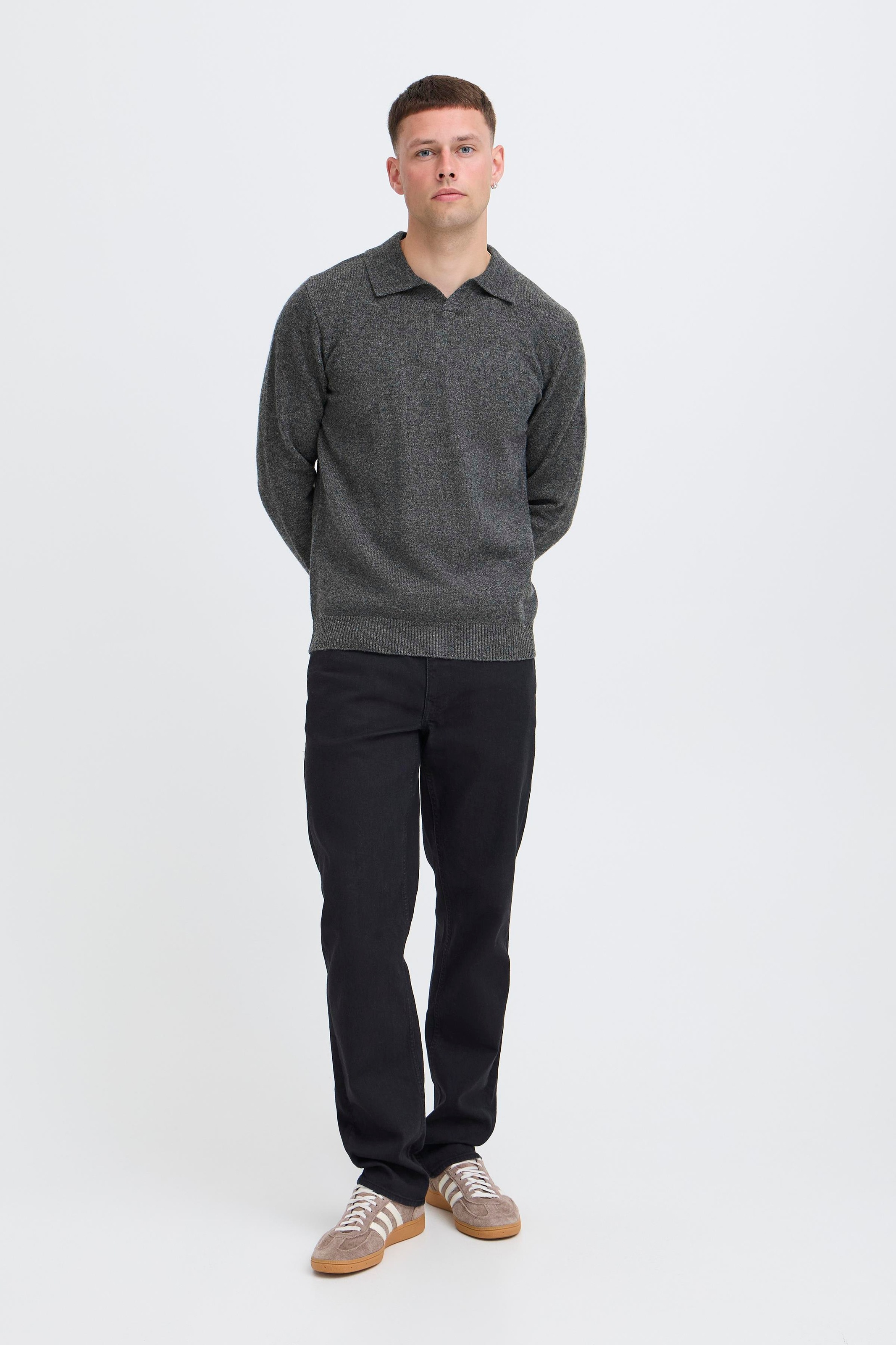Blend Polokragenpullover »BHBRANKO POLO SPLITN.« aus Wolle und Nylon, Regular Fit, hüftlange Schnittform