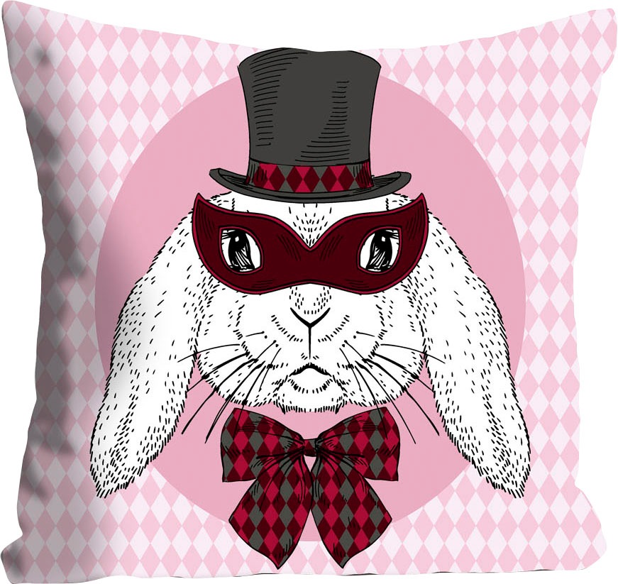 queence Dekokissen »Bunny Holmes« mit einem Detektiv Hasen