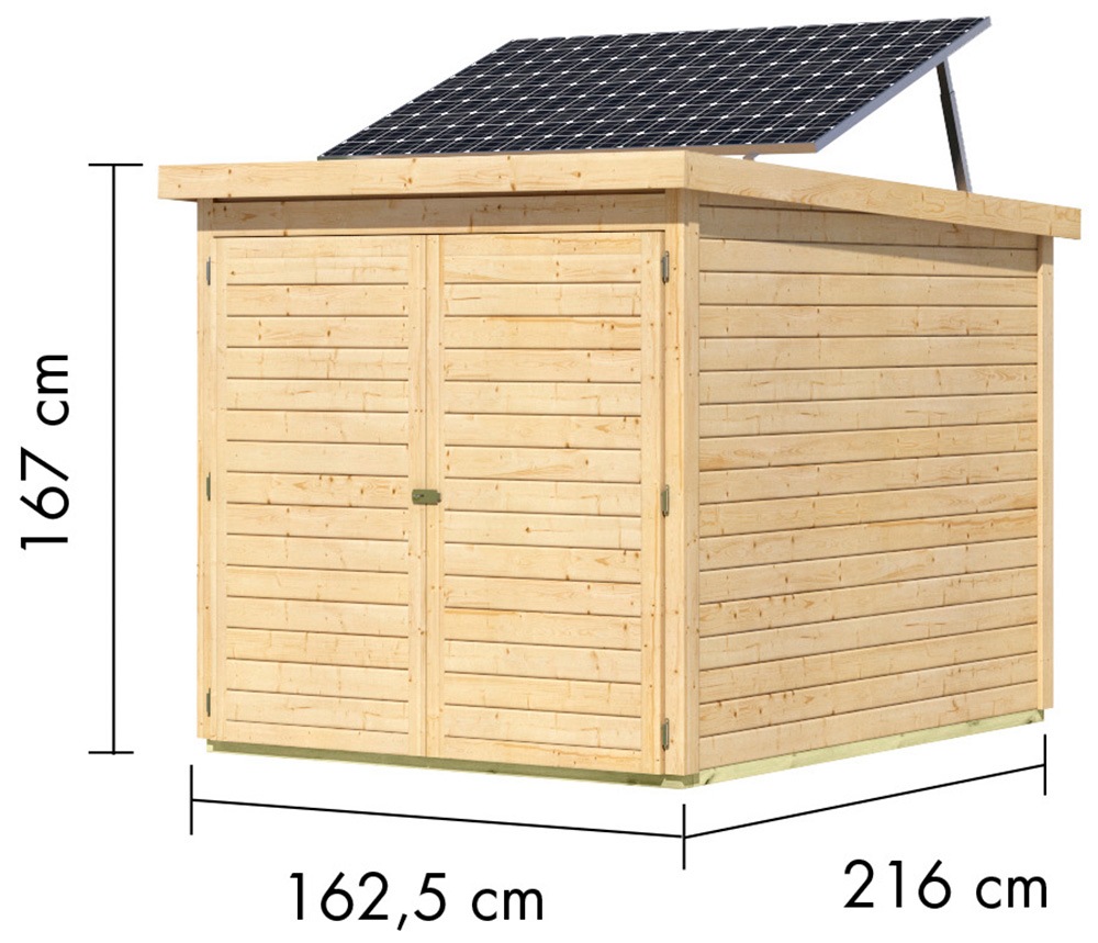 Karibu Fahrradbox »Fahrradgarage 3 Solar«, in verschiedenen Farben, mit Solarkit, BxTxH: 162,5x216x167 cm