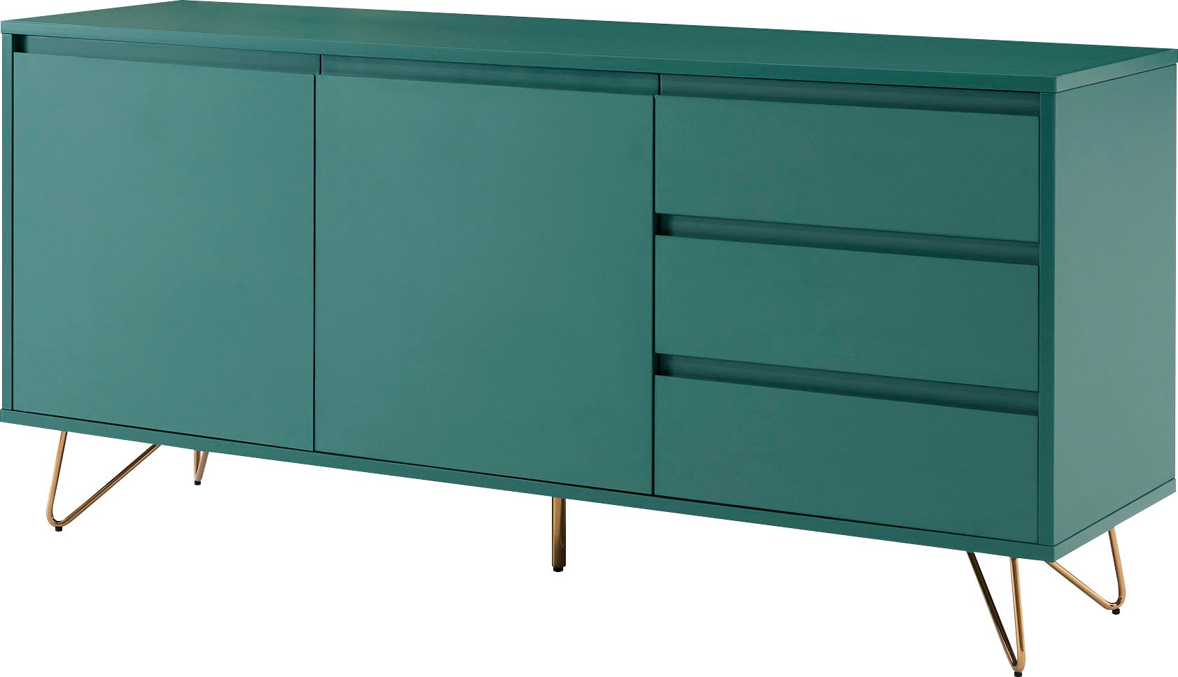 SalesFever Sideboard, Kommode mit Haarnadelbeine aus Metall mit Messinglegierung