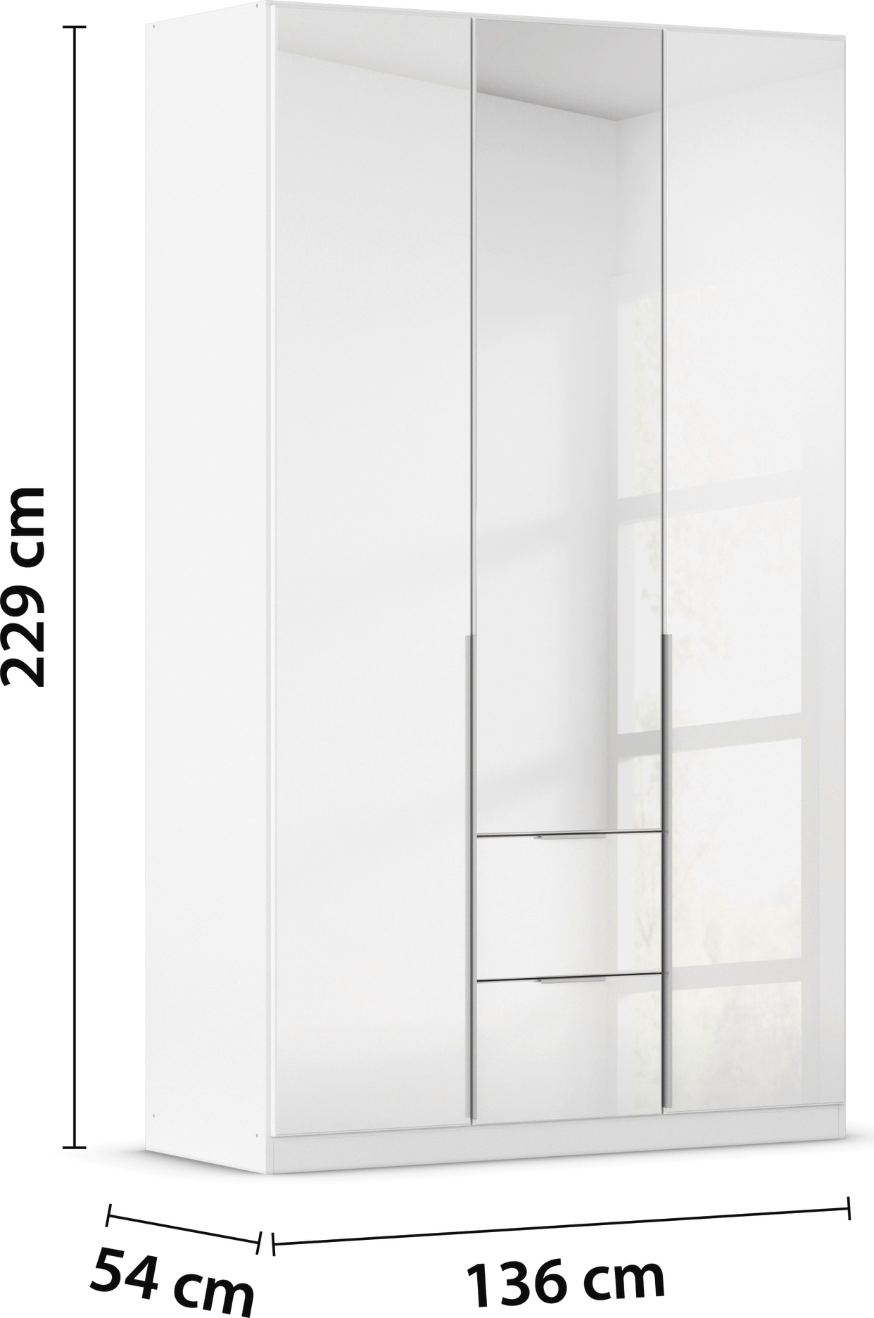 rauch Drehtürenschrank »Kleiderschrank Kleiderschränke Schrank Garderobe AGORDO mit Glasfront«, mit Außenschubkästen, in 6 Breiten und 2 Höhen MADE IN GERMANY