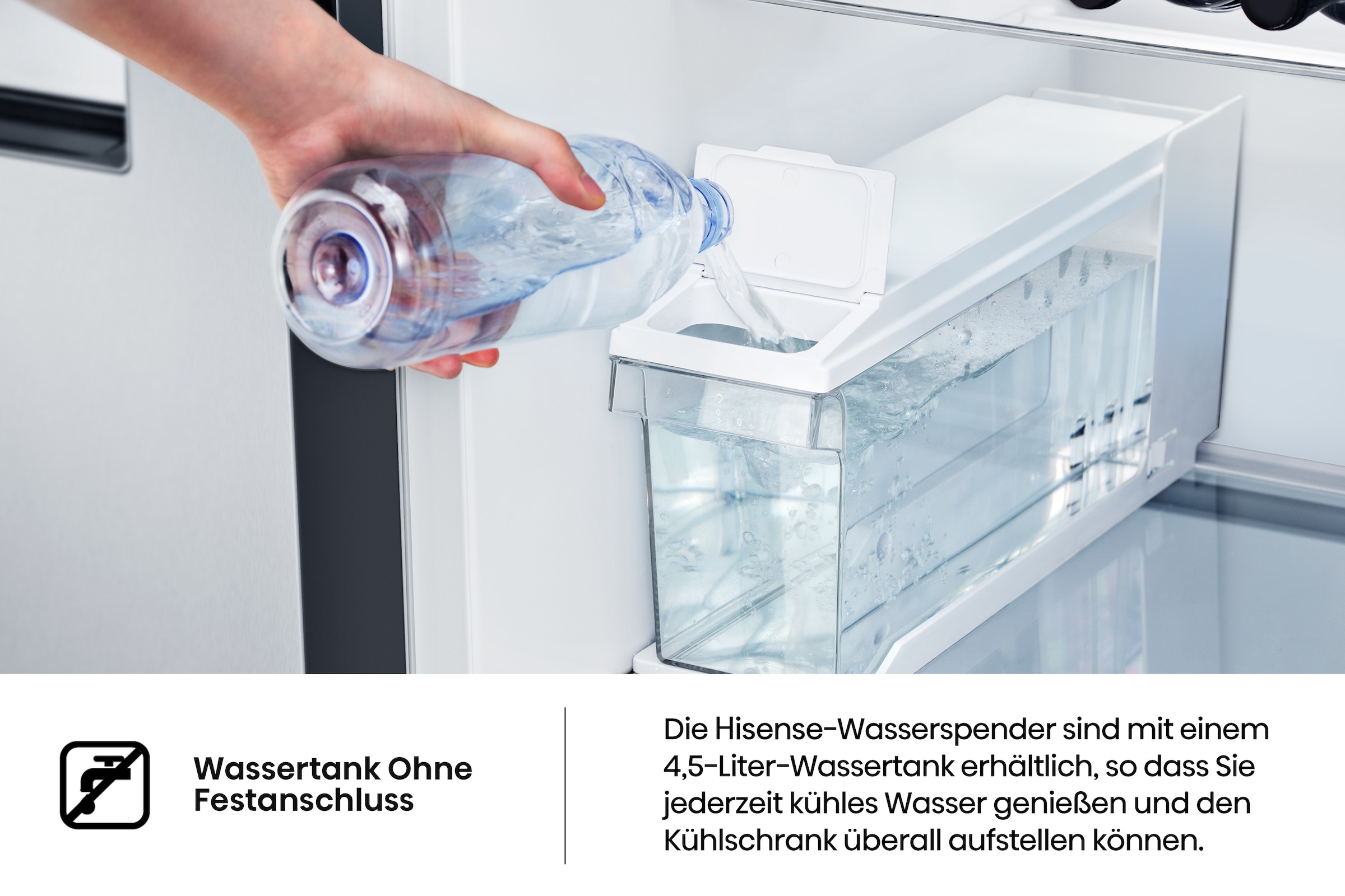 Hisense Side-by-Side »RSIM535AFE«, Wasser-/Eisspender, NoFrost, mit Wassertank, Made in Europe