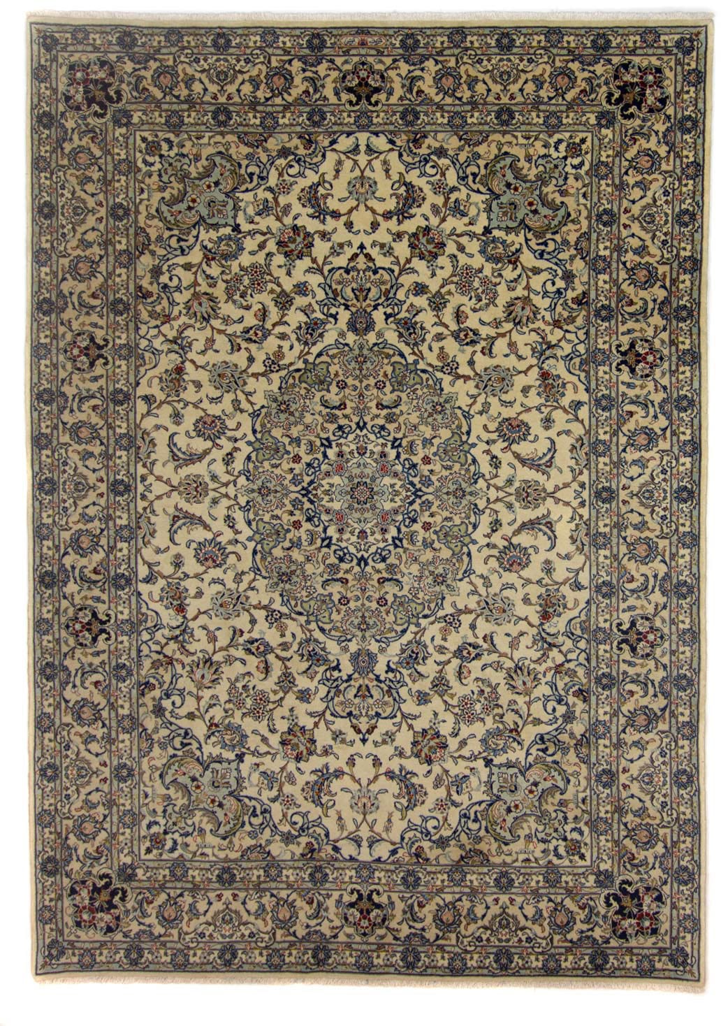 morgenland Wollteppich »Keshan Medaillon Beige chiaro 348 x 252 cm«, rechte günstig online kaufen