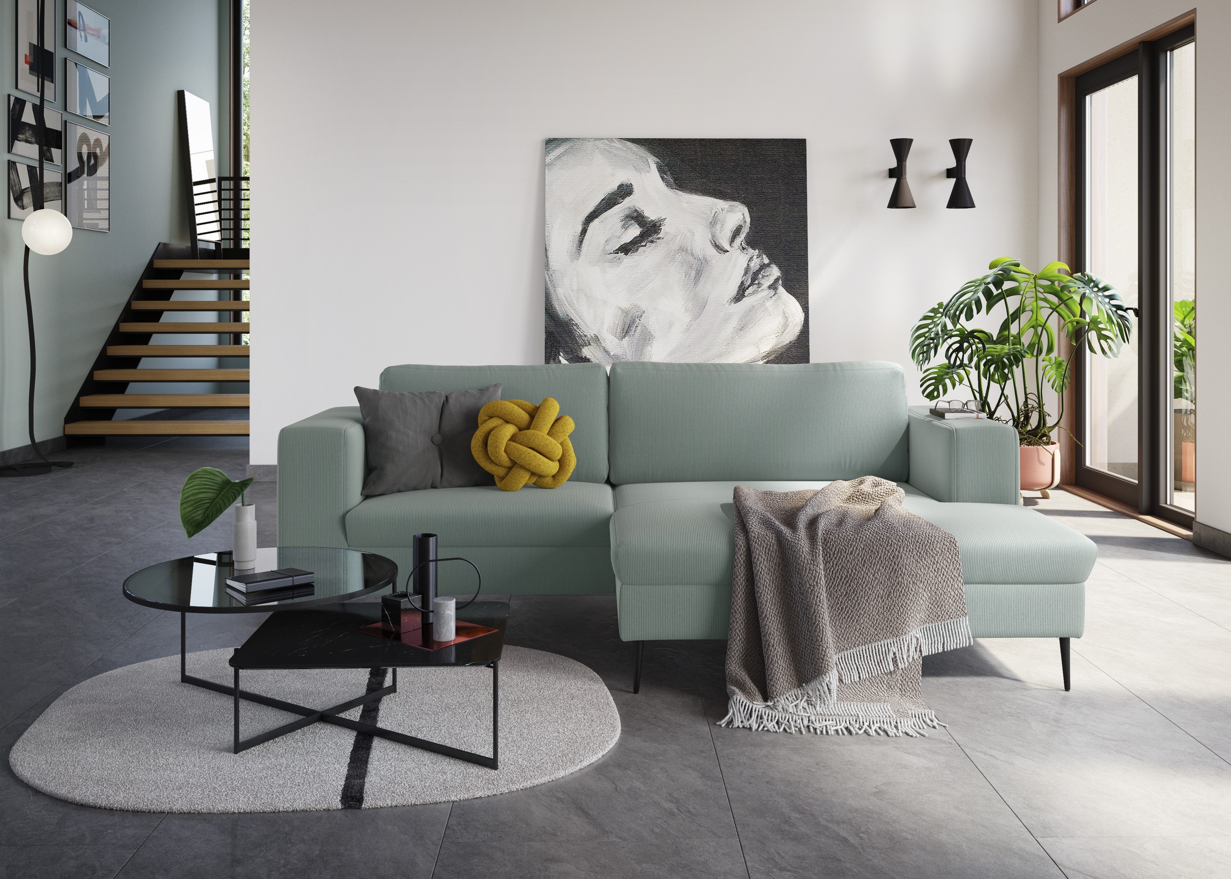 DOMO collection Ecksofa »Modica kompakt und elegant, Breite 244, L-Form«, m günstig online kaufen