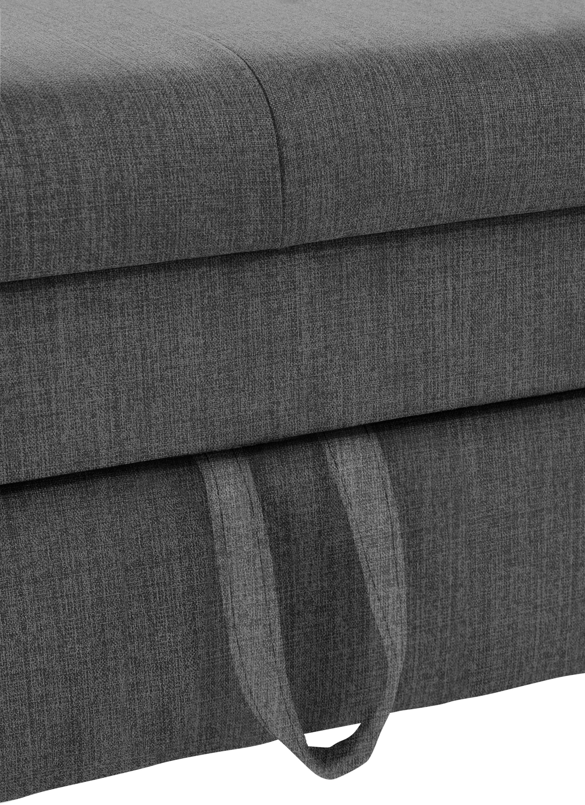 COTTA Ecksofa »Mia L-Form mit 3 Zierkissen«, wahlweise mit Bettfunktion, Bettkasten, Beleuchtung & Wireless-Charger