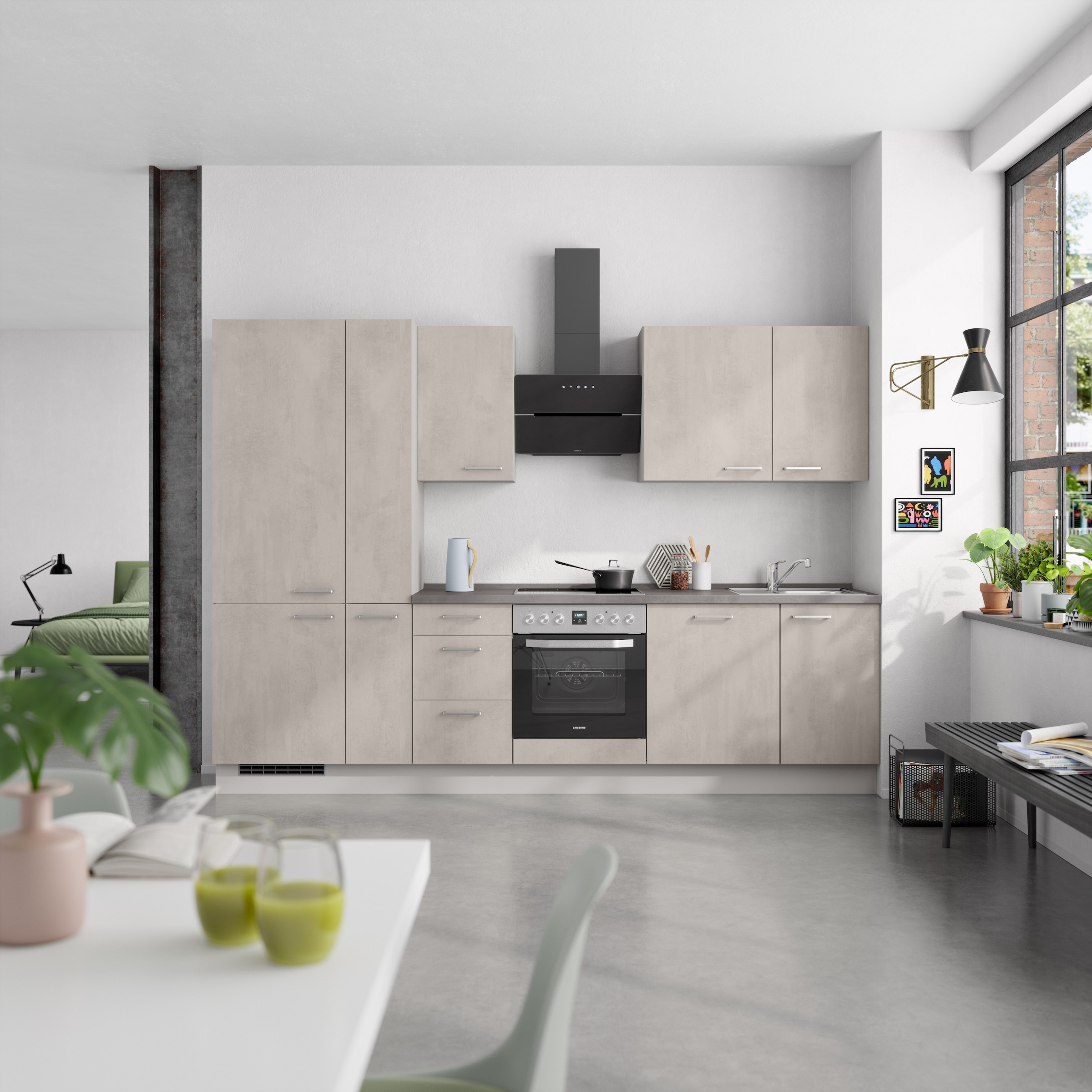 nobilia® Küchenzeile »"Riva II"«, vormontiert, Ausrichtung wählbar, Breite 300 cm, wahlw. mit E-Geräten