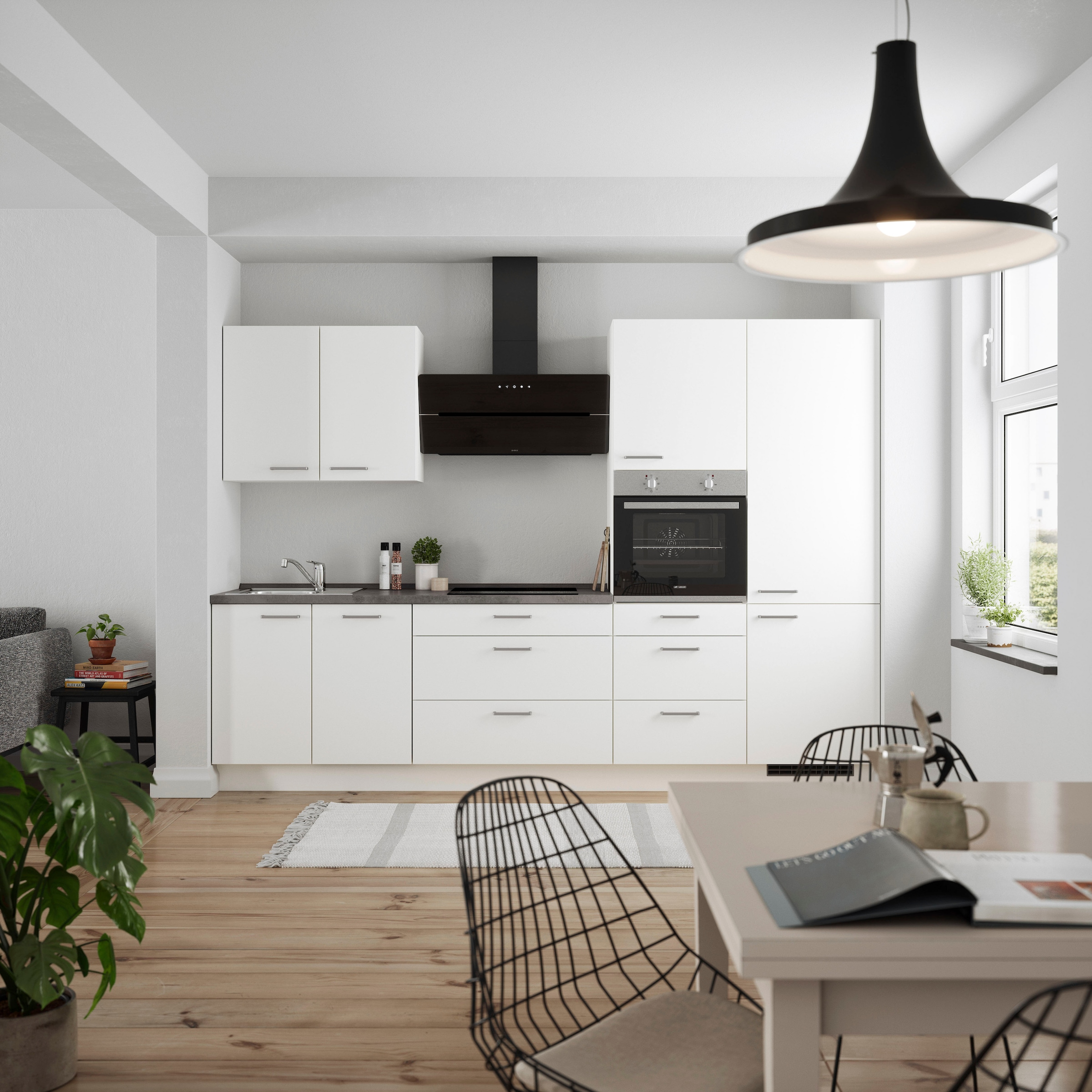 nobilia® Küchenzeile »"Touch II"«, vormontiert, Ausrichtung wählbar, Breite 300 cm, wahlw. mit E-Geräten