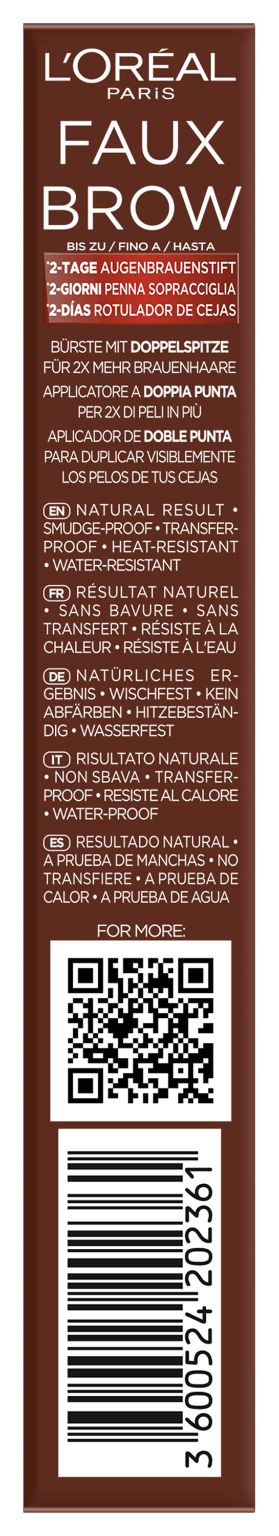 L'ORÉAL PARIS Augenbrauen-Stift »INFAILLIBLE BROWS FAUX BROW AUGENBRAUENSTIFT« für doppeltes Augenbrauenvolumen