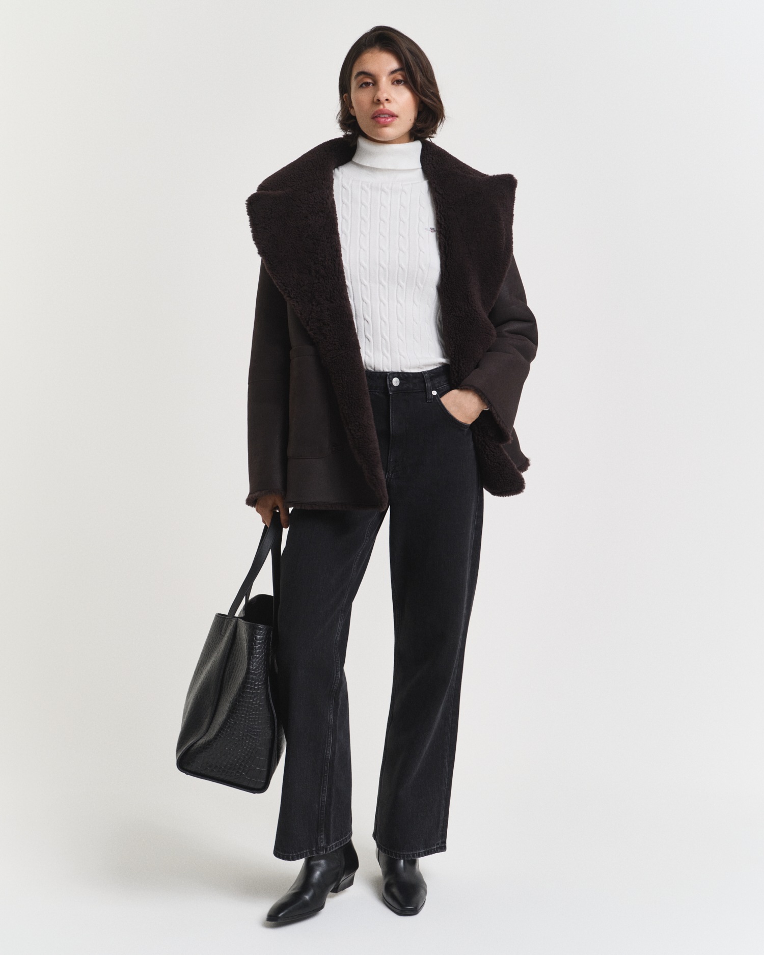 Gant Rollkragenpullover »STRETCH COTTON CABLE TURTLENECK« mit Zopfmuster
