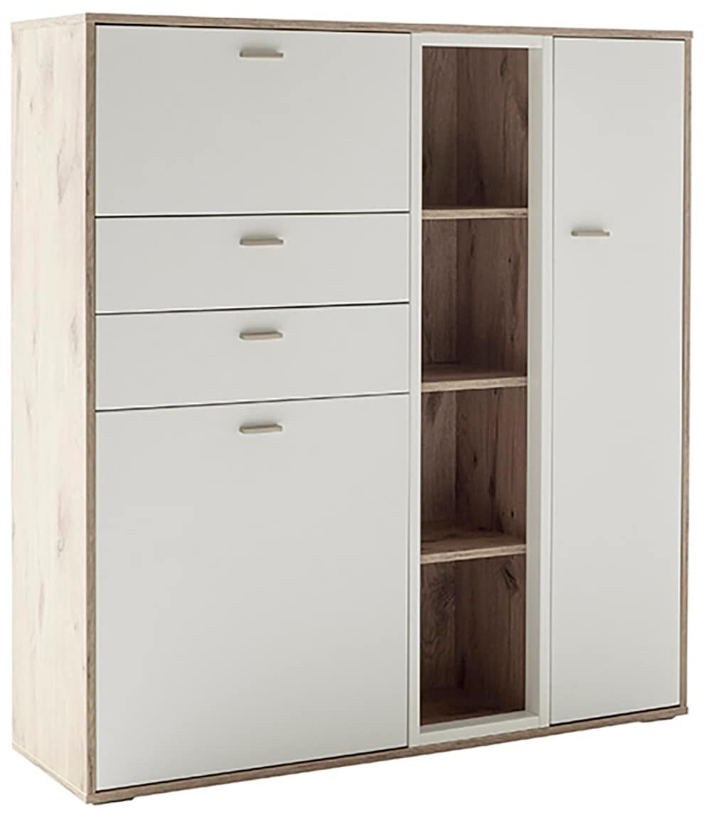 MCA furniture Highboard »SANTERNO«, mit 2 Türen, 2 Schubkästen,gedämpft, 1 Klappe, 4 Fächer, Breite 124 cm