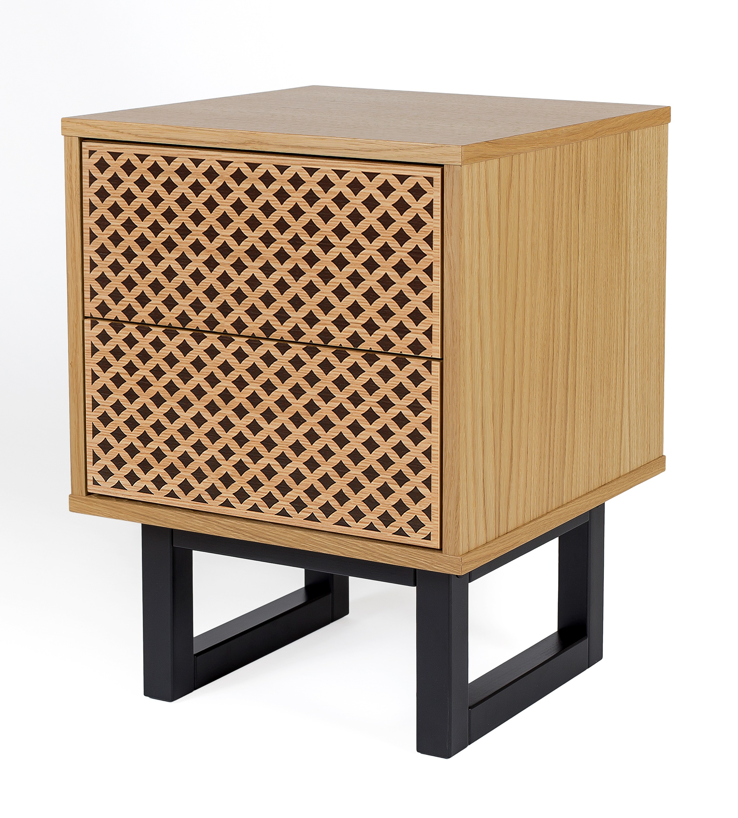Woodman Nachttisch, Holzfurnier aus Eiche