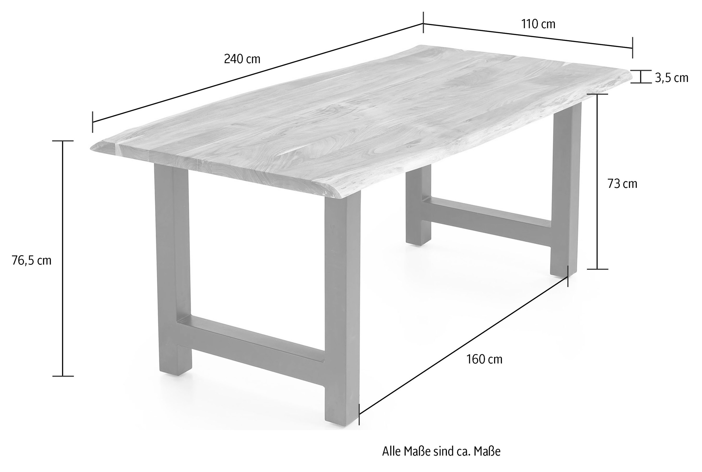 SalesFever Esstisch »Minimalistischer Esstisch«, Geölt und doppelt gewachstes Massivholz