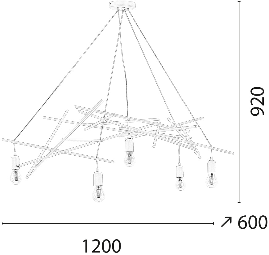 SPOT Light Pendelleuchte »GLENN«, 5 flammig, Leuchtmittel E27 | ohne Leuchtmittel, aus Metall, originelles Design, passende LM E27, Made in Europe