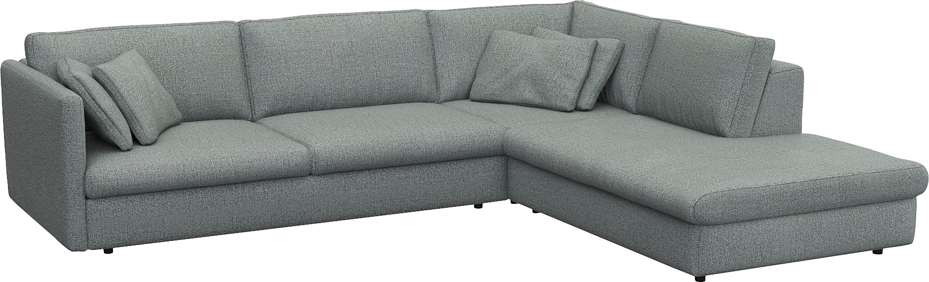 FLEXLUX Ecksofa »Lovane, elegant und zeitlos, bequem, L-Form«, Weich & anschmiegsam, große Sitztiefe auf Kaltschaum, Dekokissen inkl.