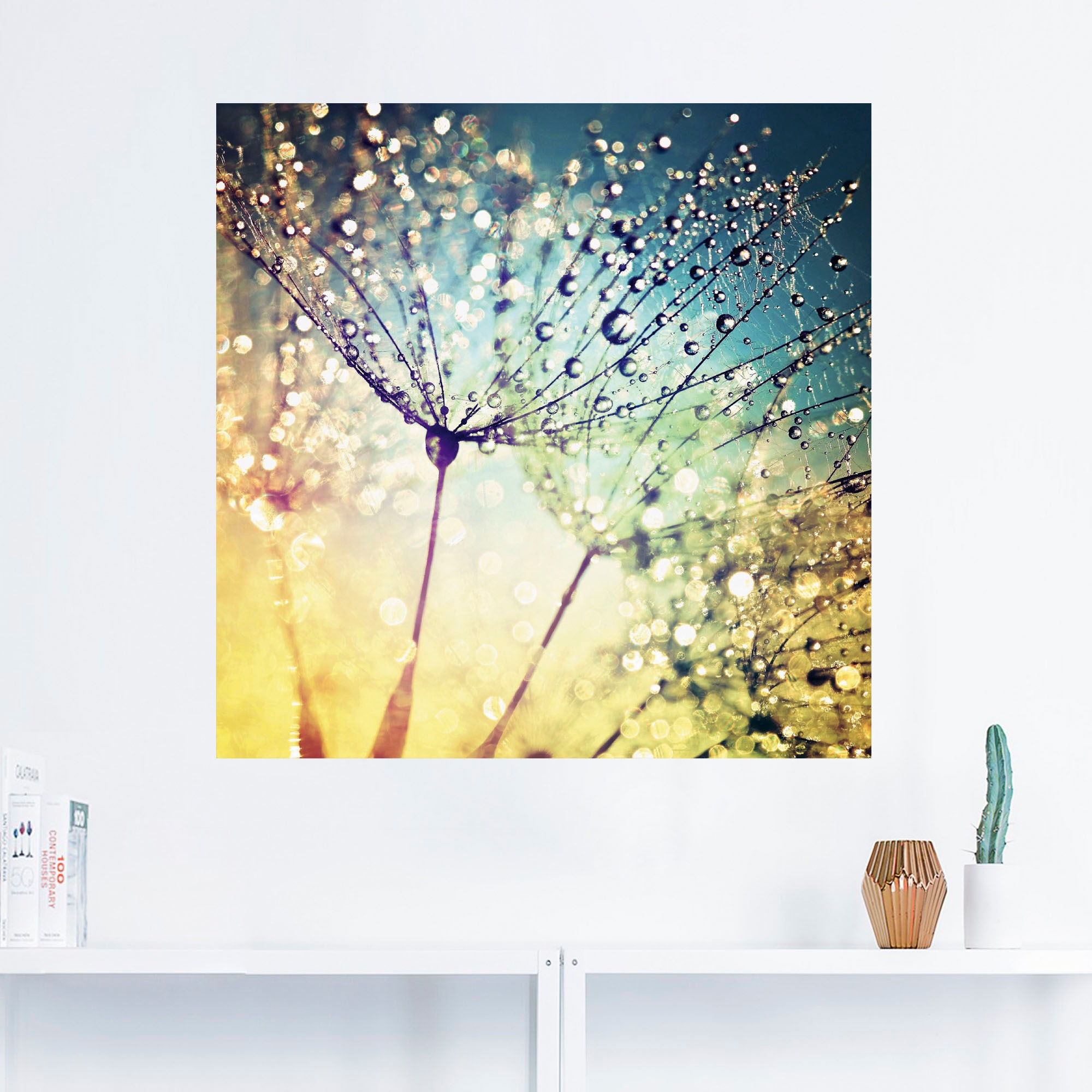 Artland Wandbild »Pusteblume Zaubertropfen«, Blumen, (1 St.), als Alubild, Outdoorbild, Leinwandbild, Poster, Wandaufkleber