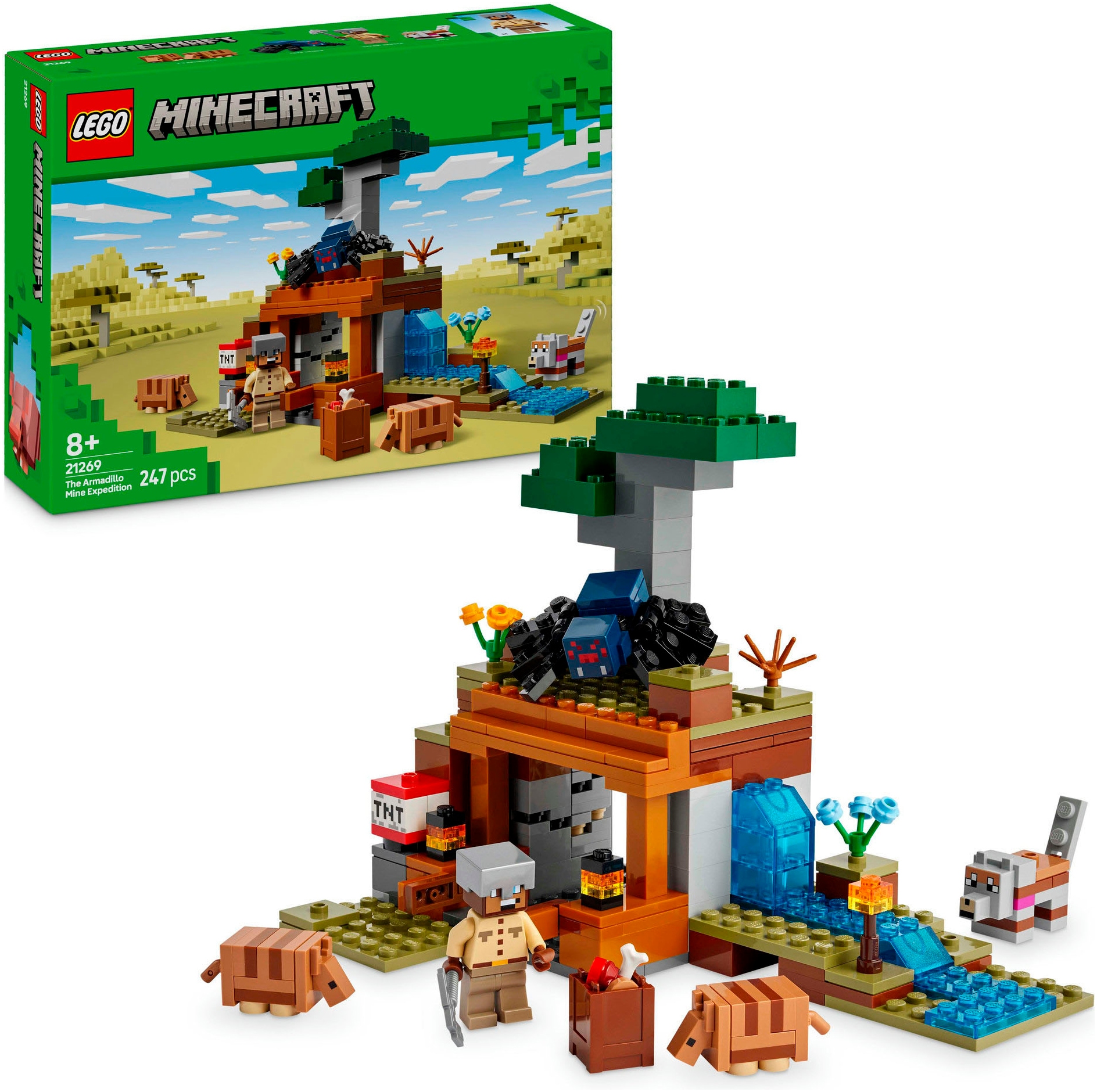 LEGO® Konstruktionsspielsteine »Die Expedition zur Gürteltiermine (21269), LEGO Minecraft«,...