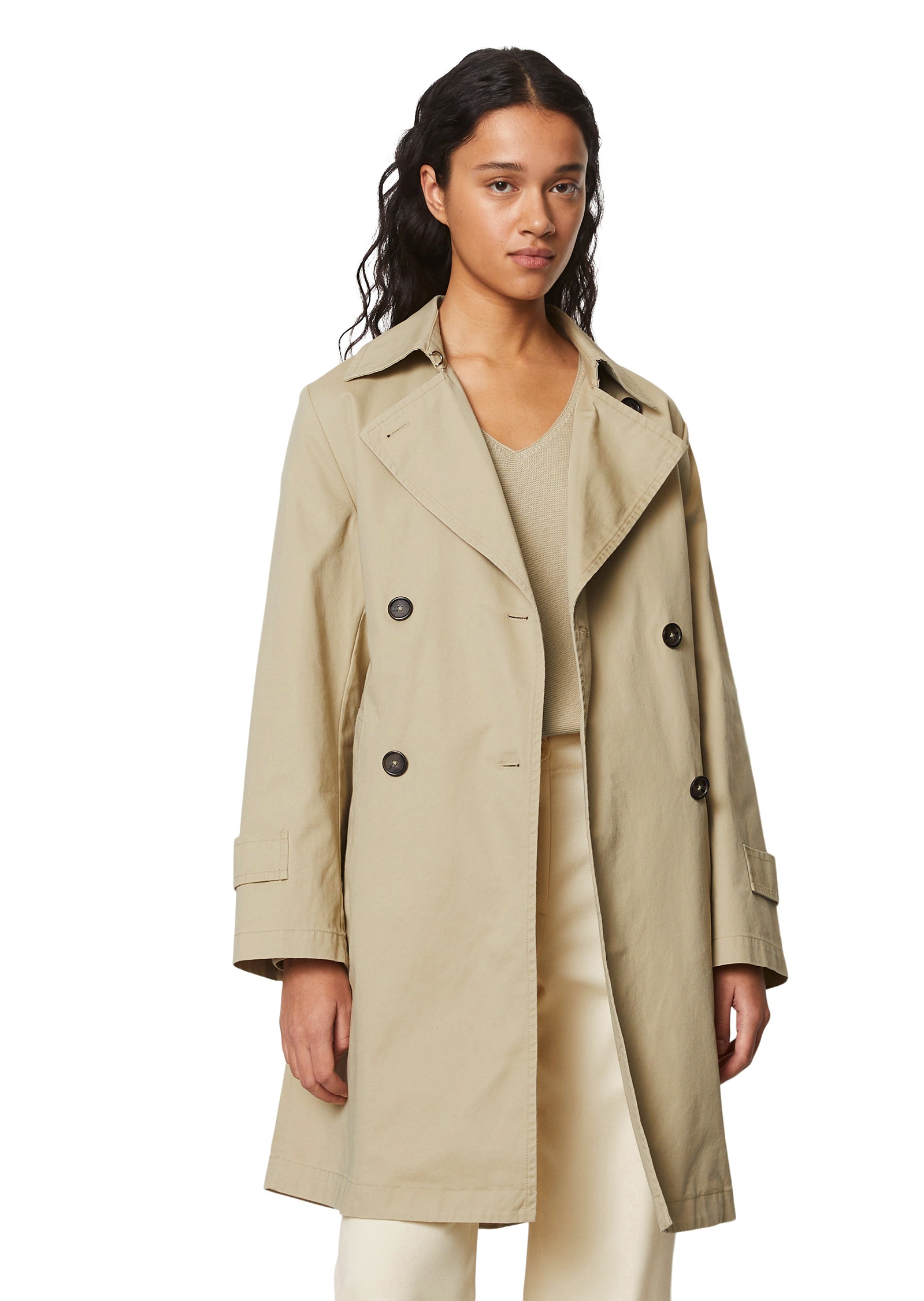 Trenchcoat, im klassischen Zweireiher-Stil mit breitem Revers