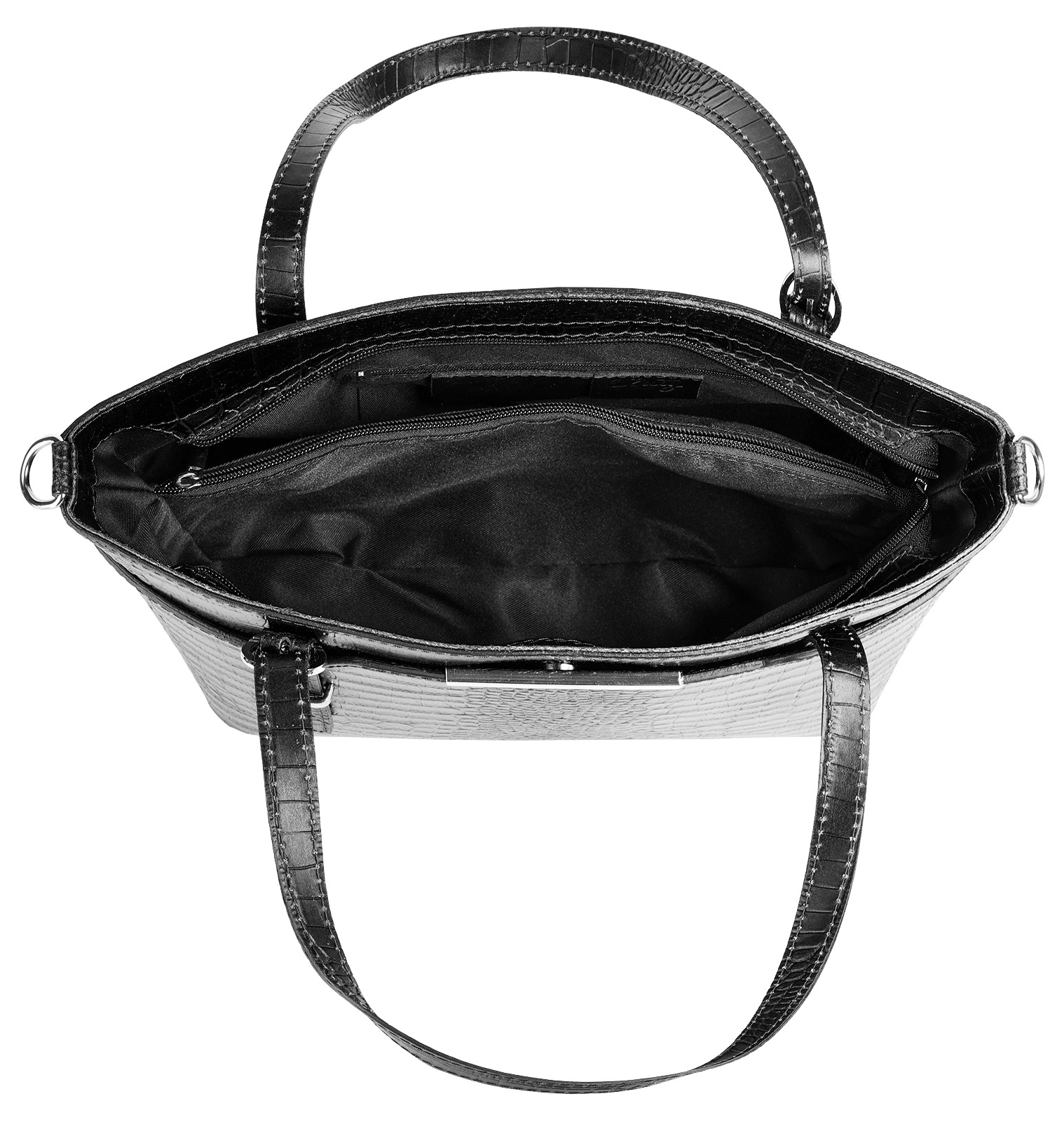Cluty Henkeltasche, echt Leder, Made in Italy