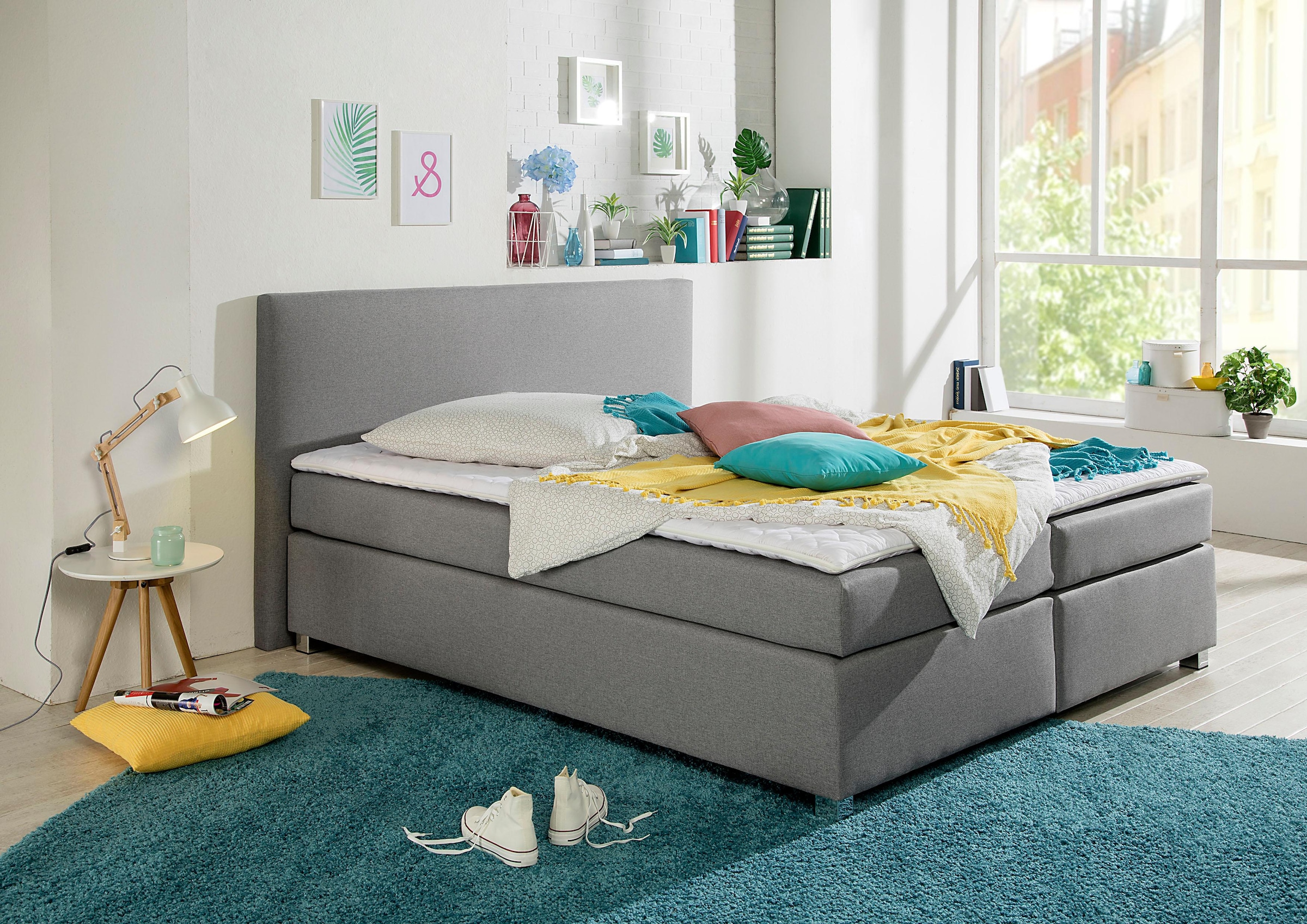 INOSIGN Boxspringbett »Eliana«, inkl. Topper, in 4 Breiten, 3 Matratzenarten und 2 Härtegraden