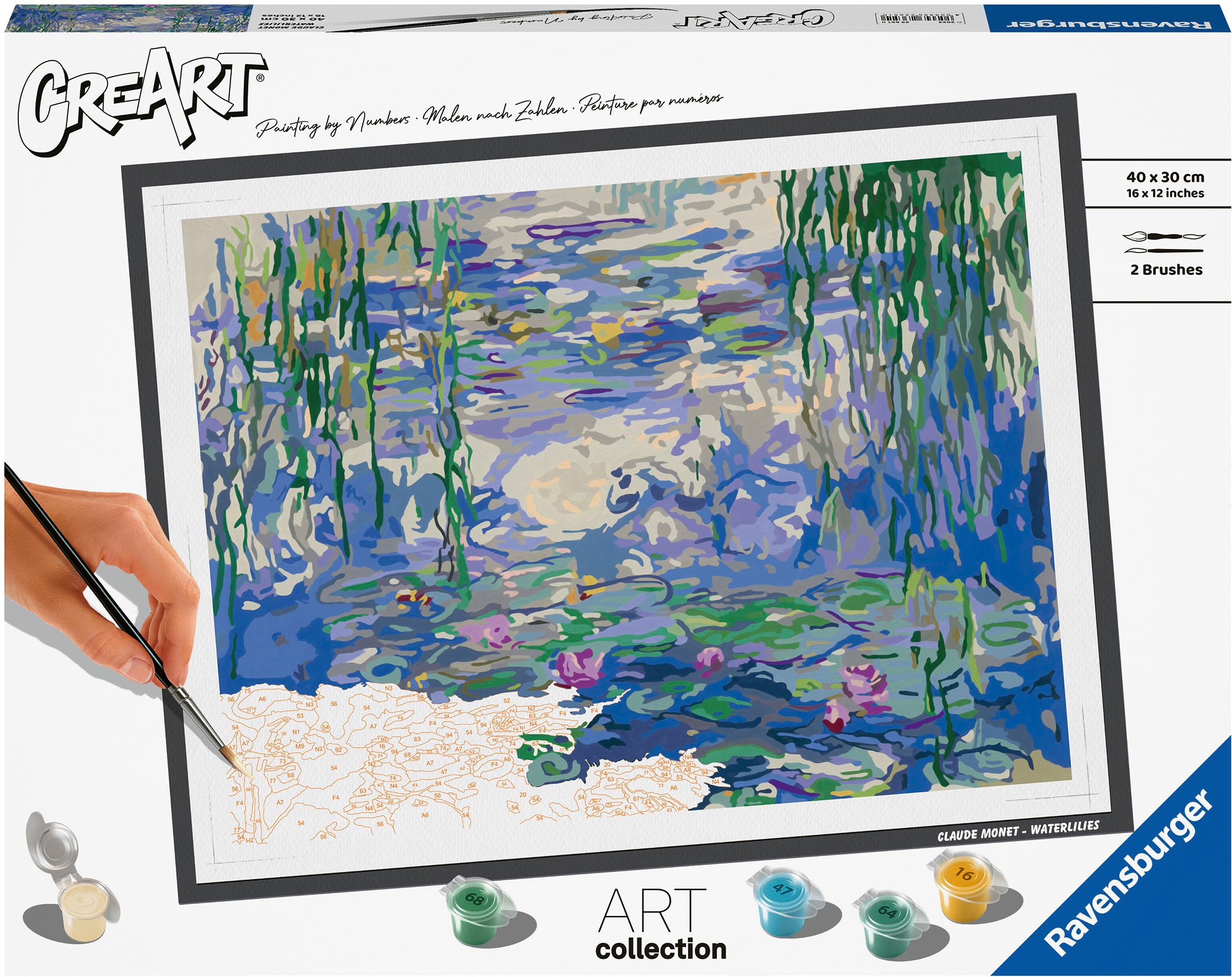 RAVENSBURGER Malen nach Zahlen »CreArt, ART Collection, Waterlilies (Monet)« Made in Europe bunt