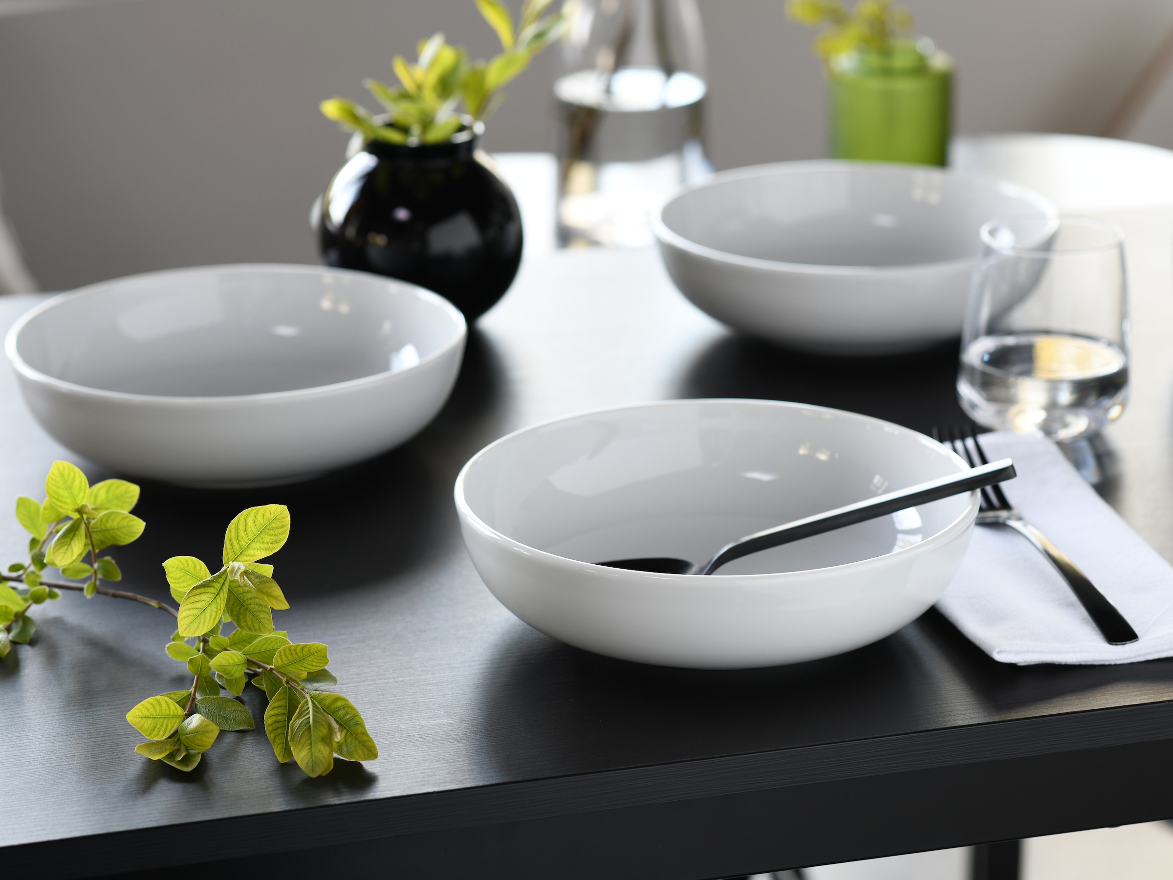 CreaTable Schale »Allround Weiss, Poke Bowl 21 cm 4-tlg«, 4 tlg., aus Porzellan, Daily Use, Zeitlos