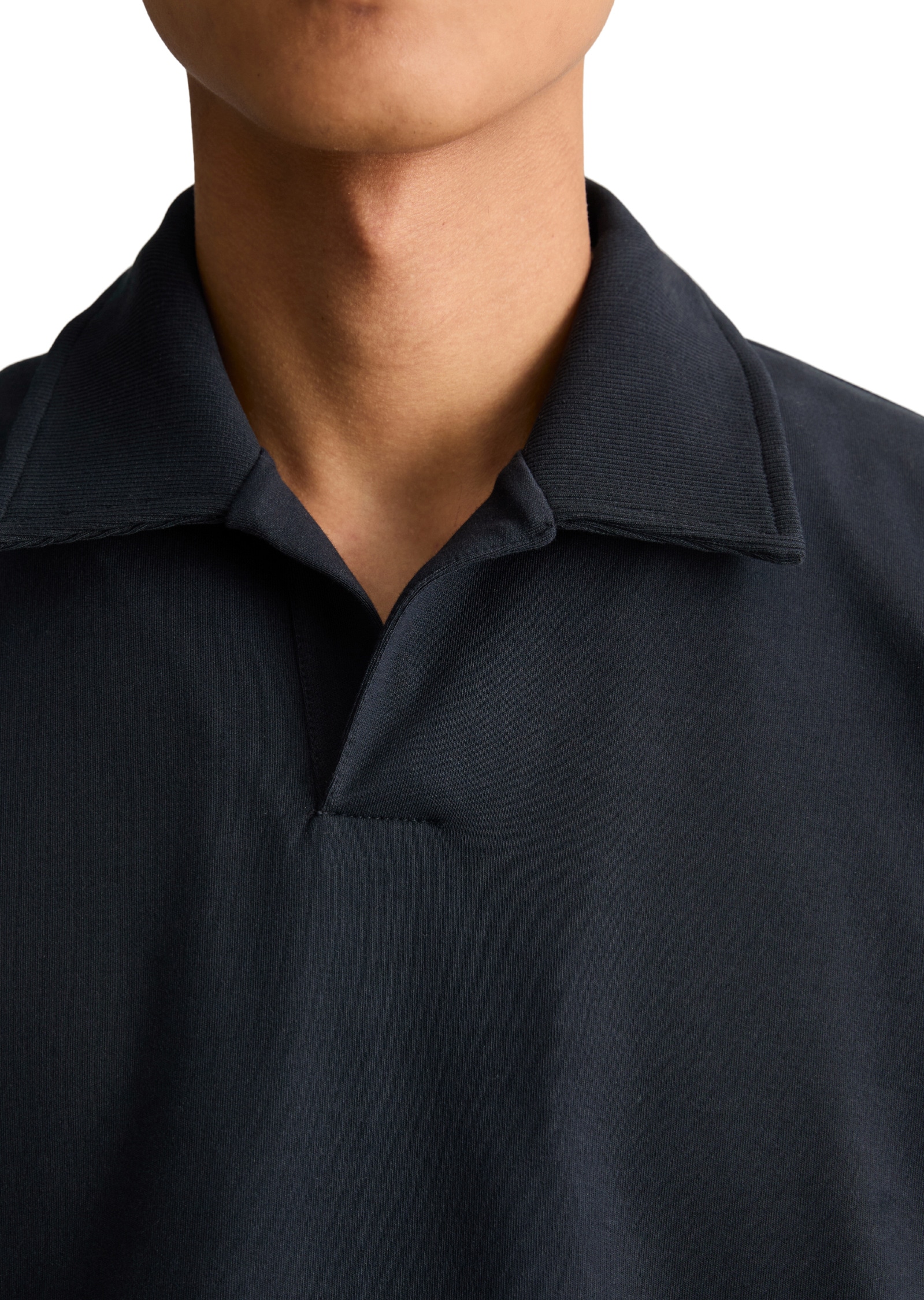 Marc O'Polo DENIM Langarm-Poloshirt »aus schwerem Interlock Jersey«