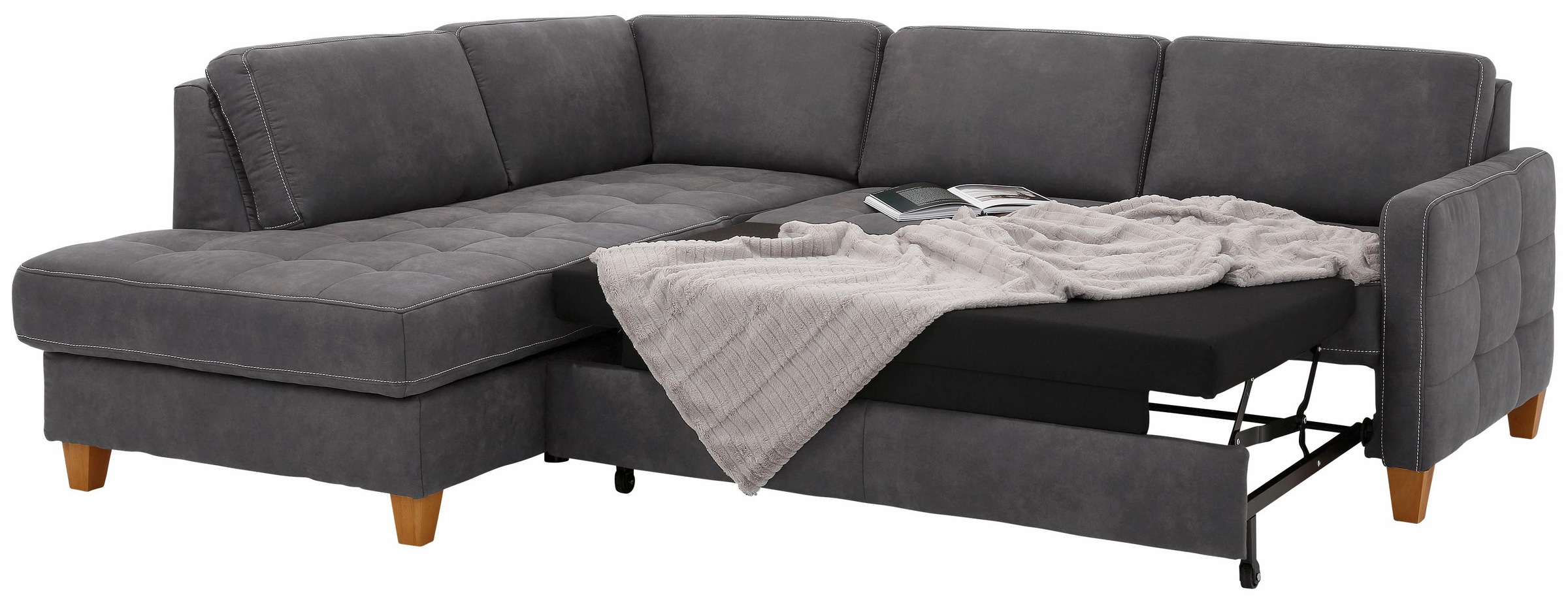 Home affaire Ecksofa »Earl L-Form«, wahlweise auch mit Bettfunktion oder Bettfunktion mit Bettkasten