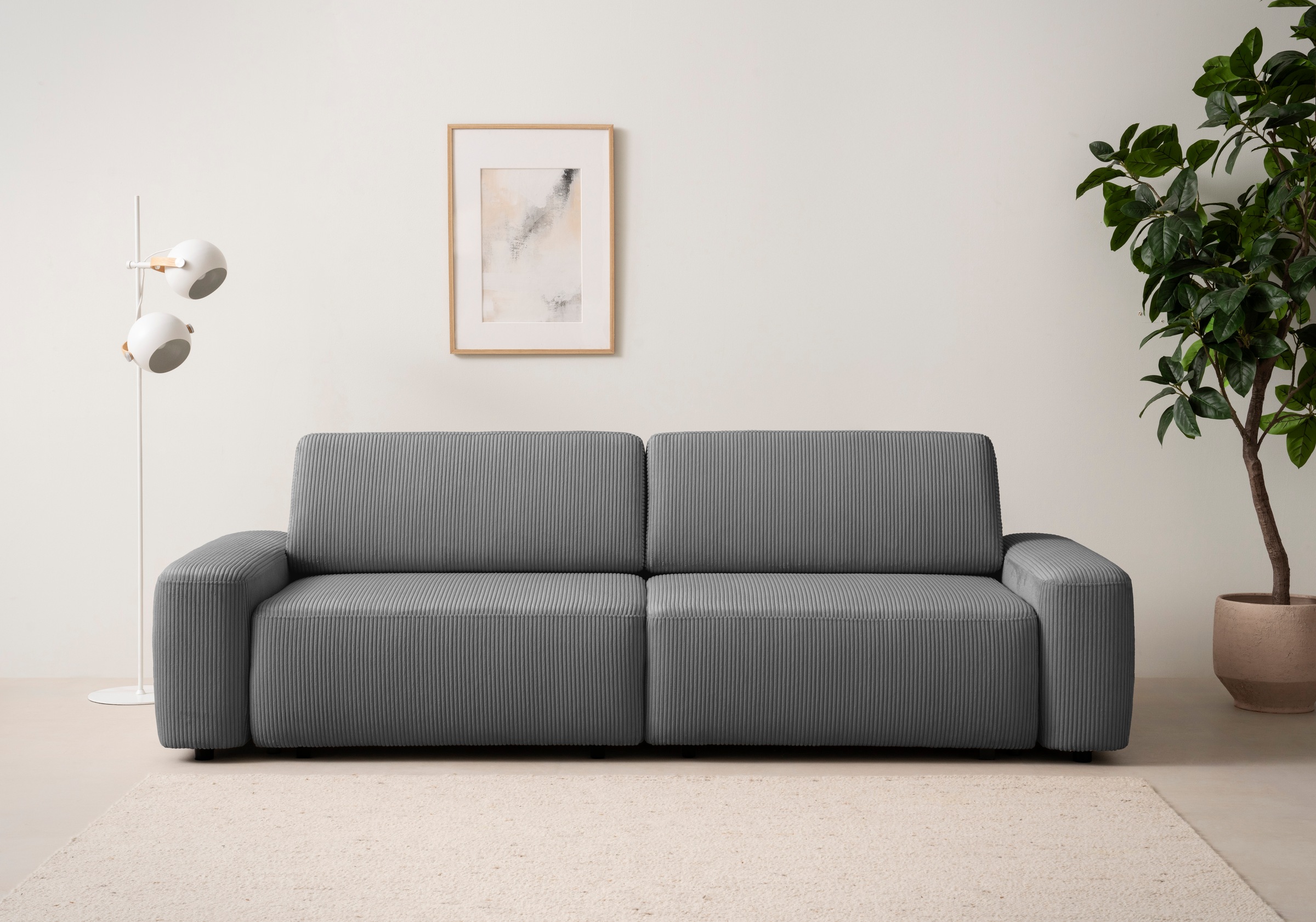 INOSIGN 3-Sitzer »TORGE (257cm), Sofa,Schlafsofa in Cord, Samtvelours, Stru günstig online kaufen