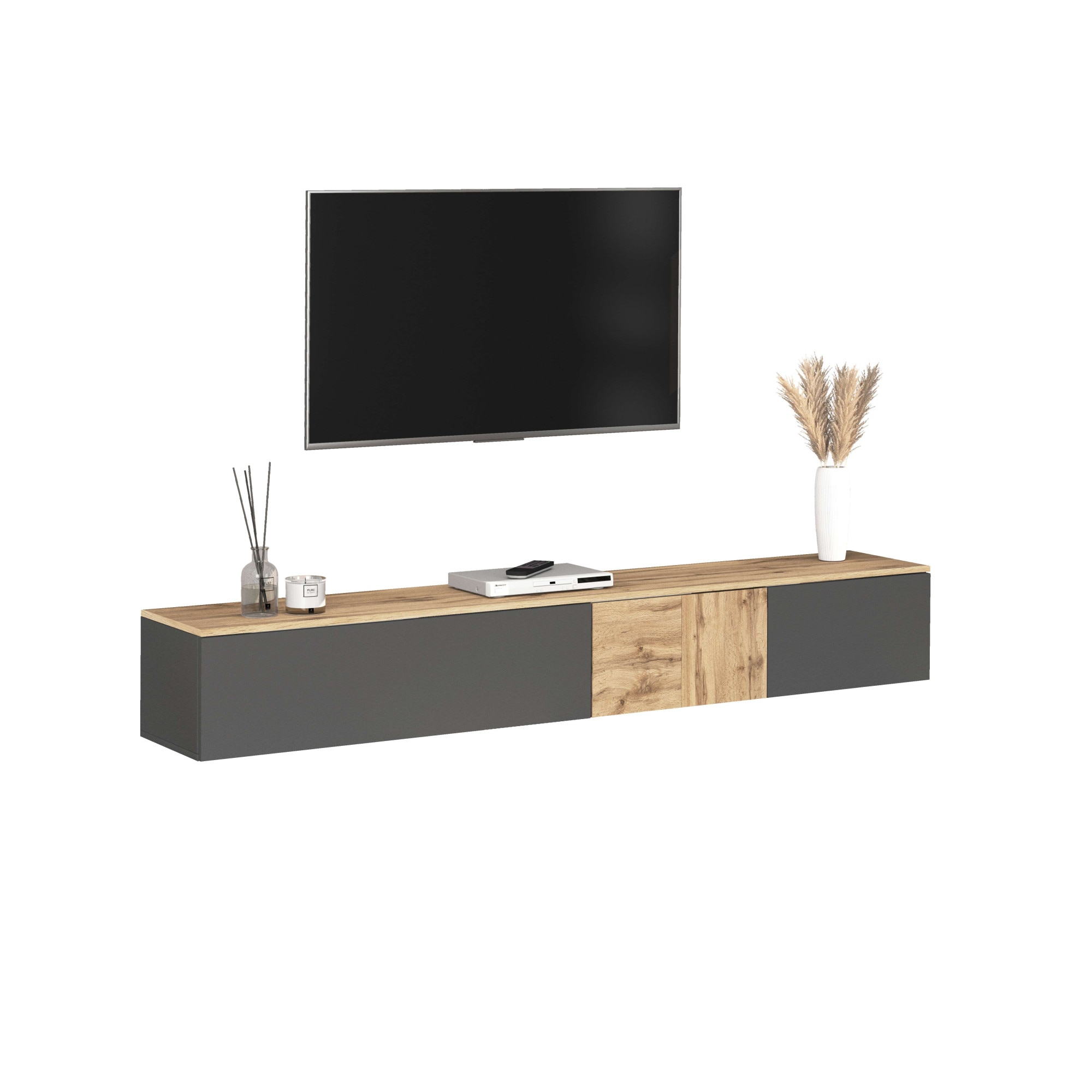 INOSIGN Lowboard »Lowboard ISEO,Lowboard,TV-Kommode,TV-Möbel,TV-Bank« 1 Stk. tlg. stehend/hängend, 1 Klappe, 2 Türen, 3 Fächer, Breite 210 cm